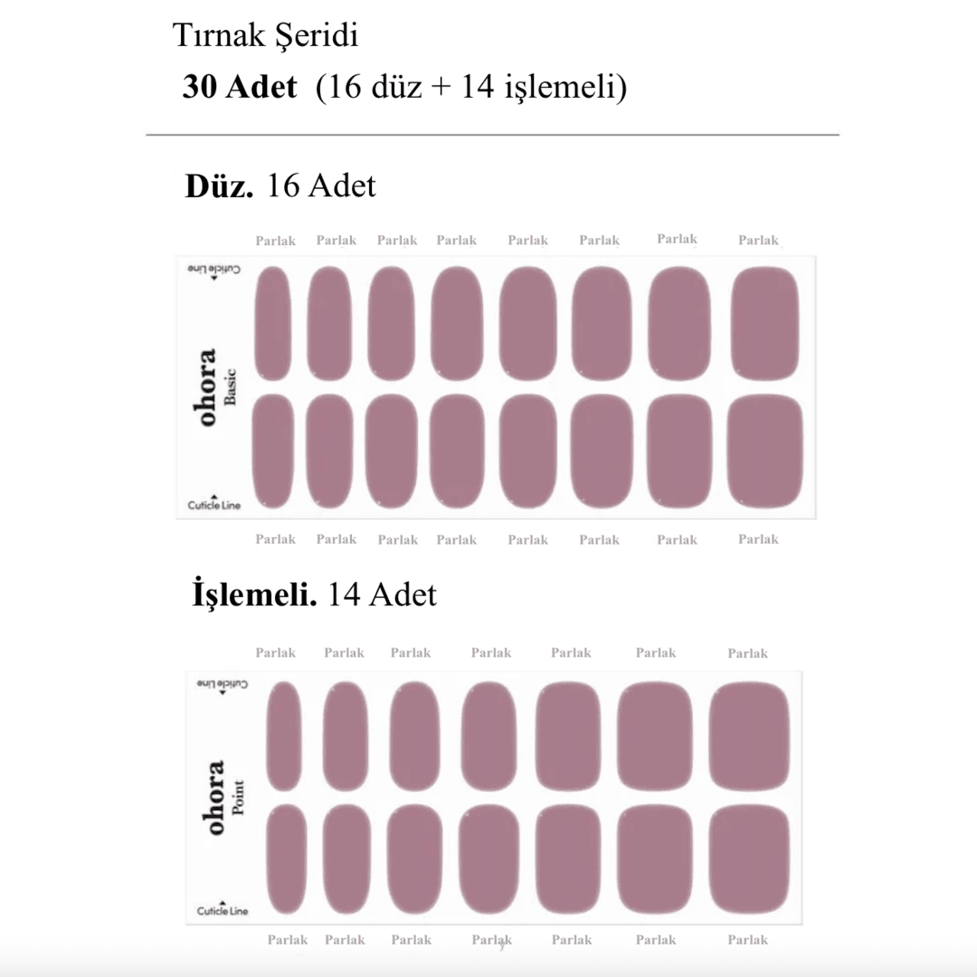 N Bare Plum Jel Tırnak 30 Adet, 2 Kullanım