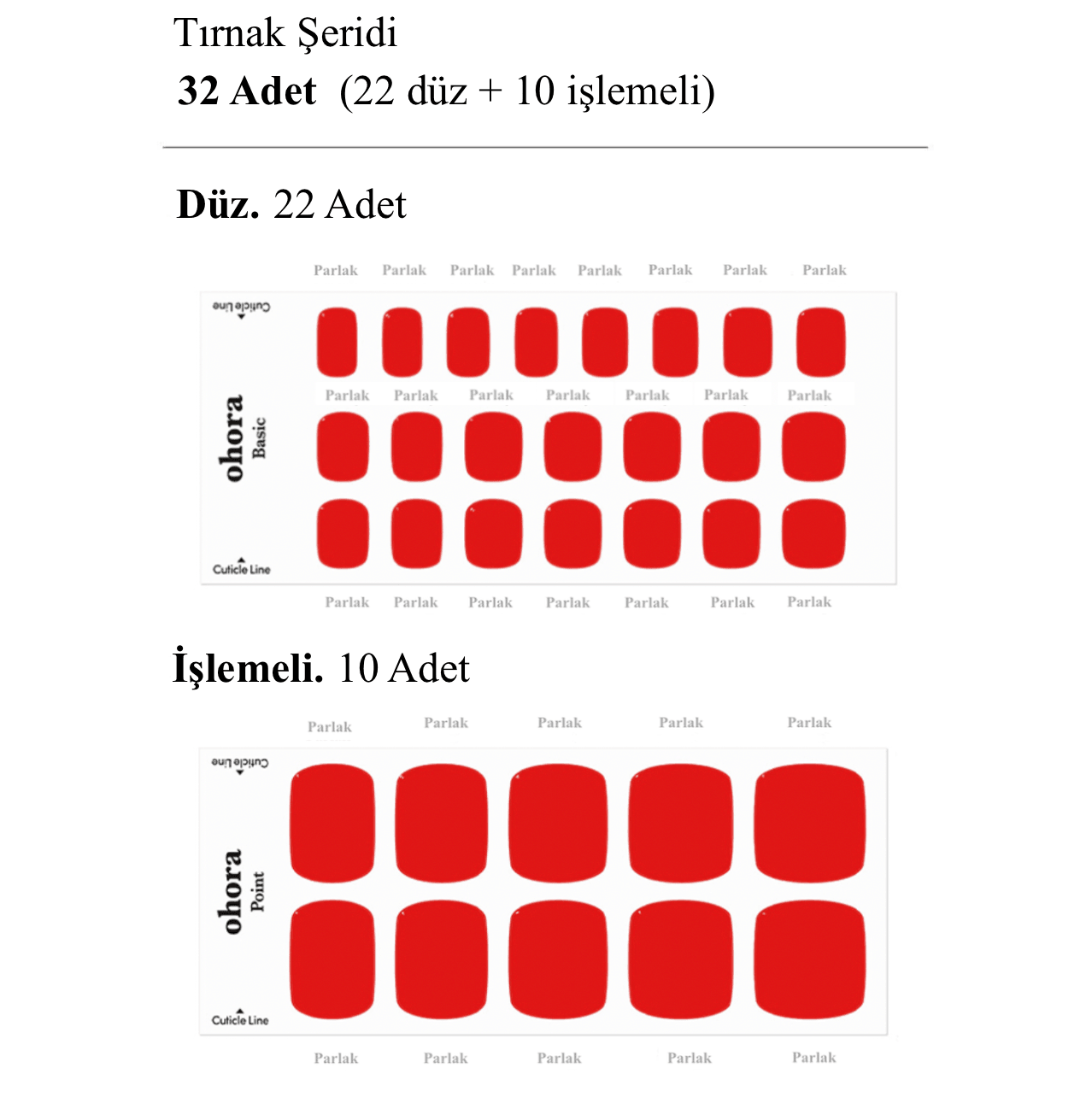 P Blaze Jel Tırnak 32 Adet, 2 Kullanım