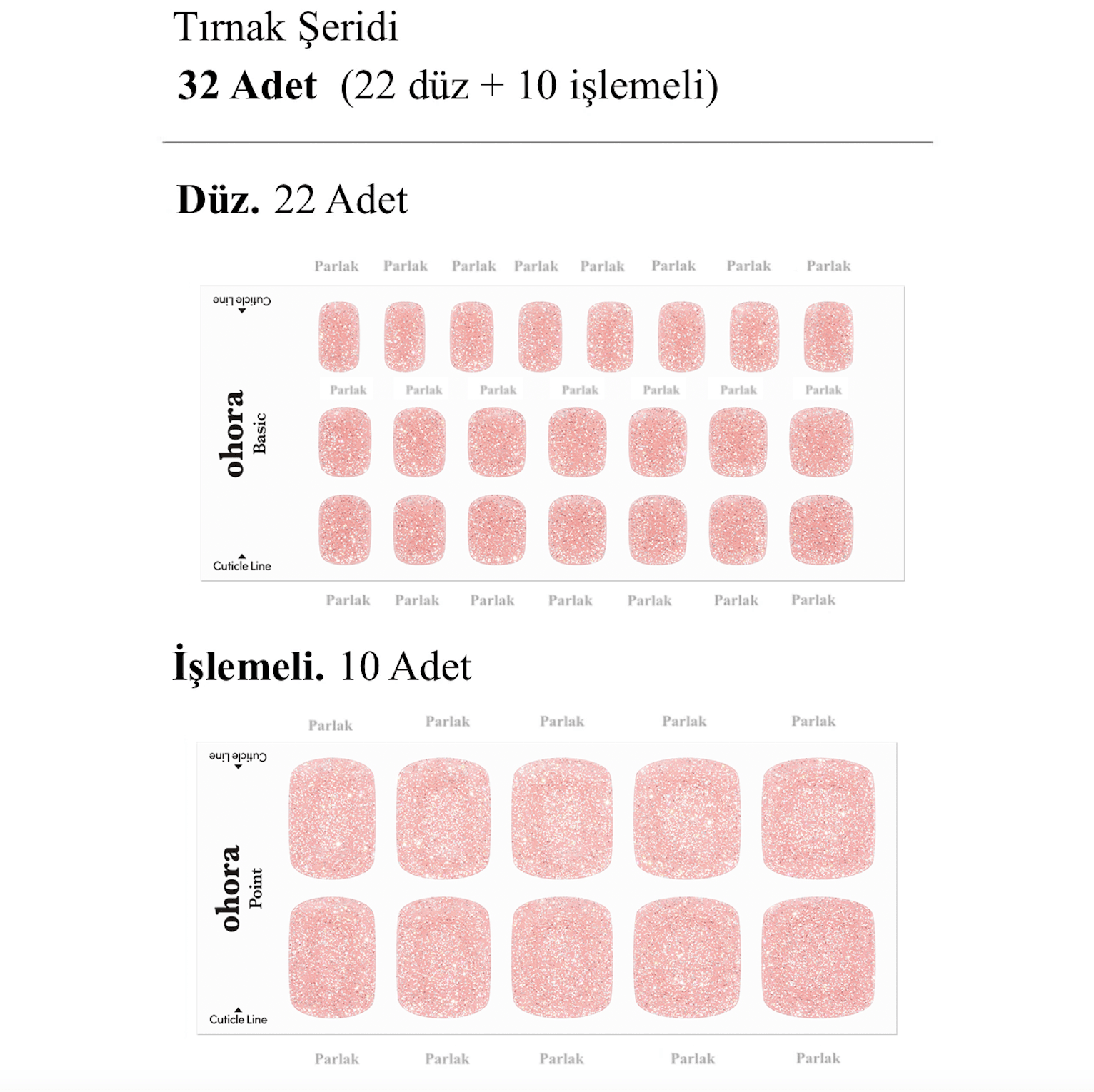 P Pink Salt Jel Tırnak 32 Adet, 2 Kullanım