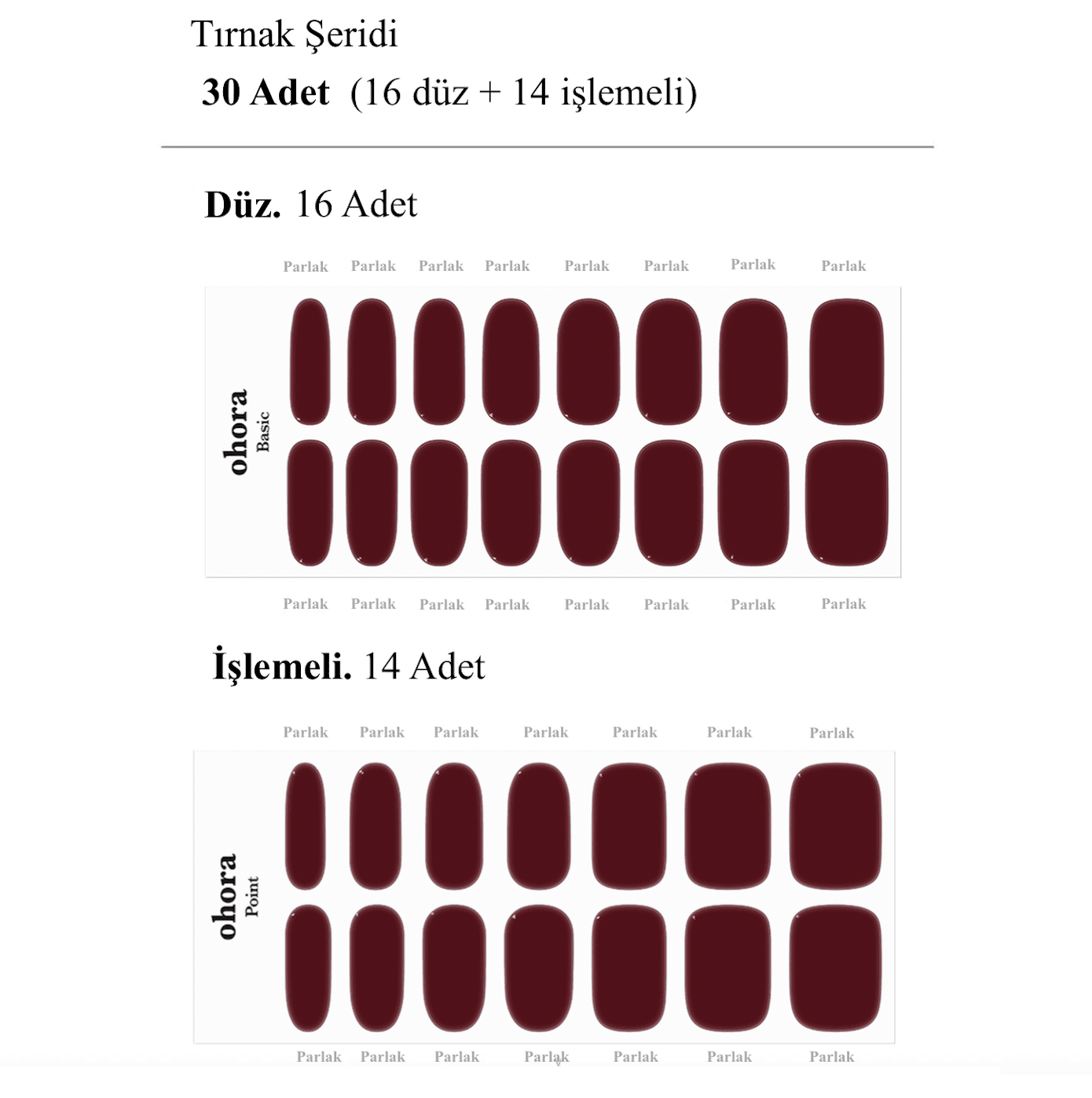 N Classic Burgundy Jel Tırnak 30 Adet, 2 Kullanım