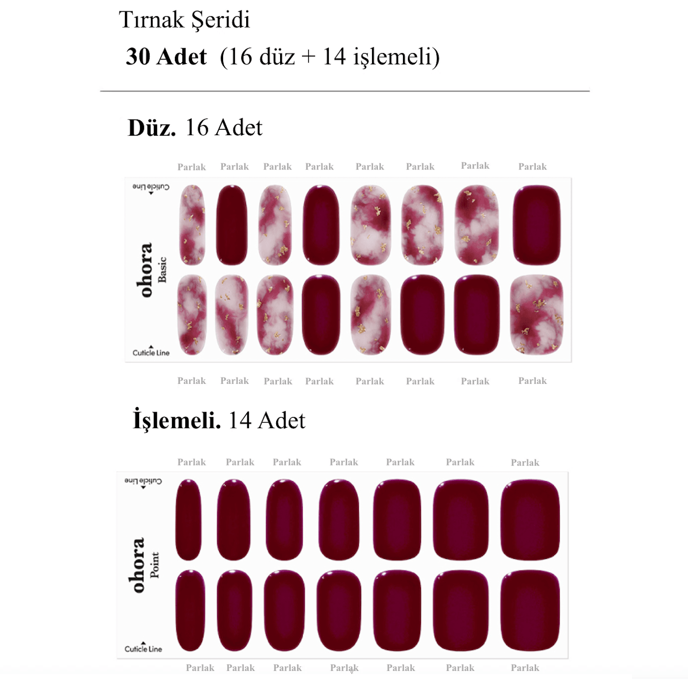 N Mulberry Jel Tırnak 30 Adet, 2 Kullanım