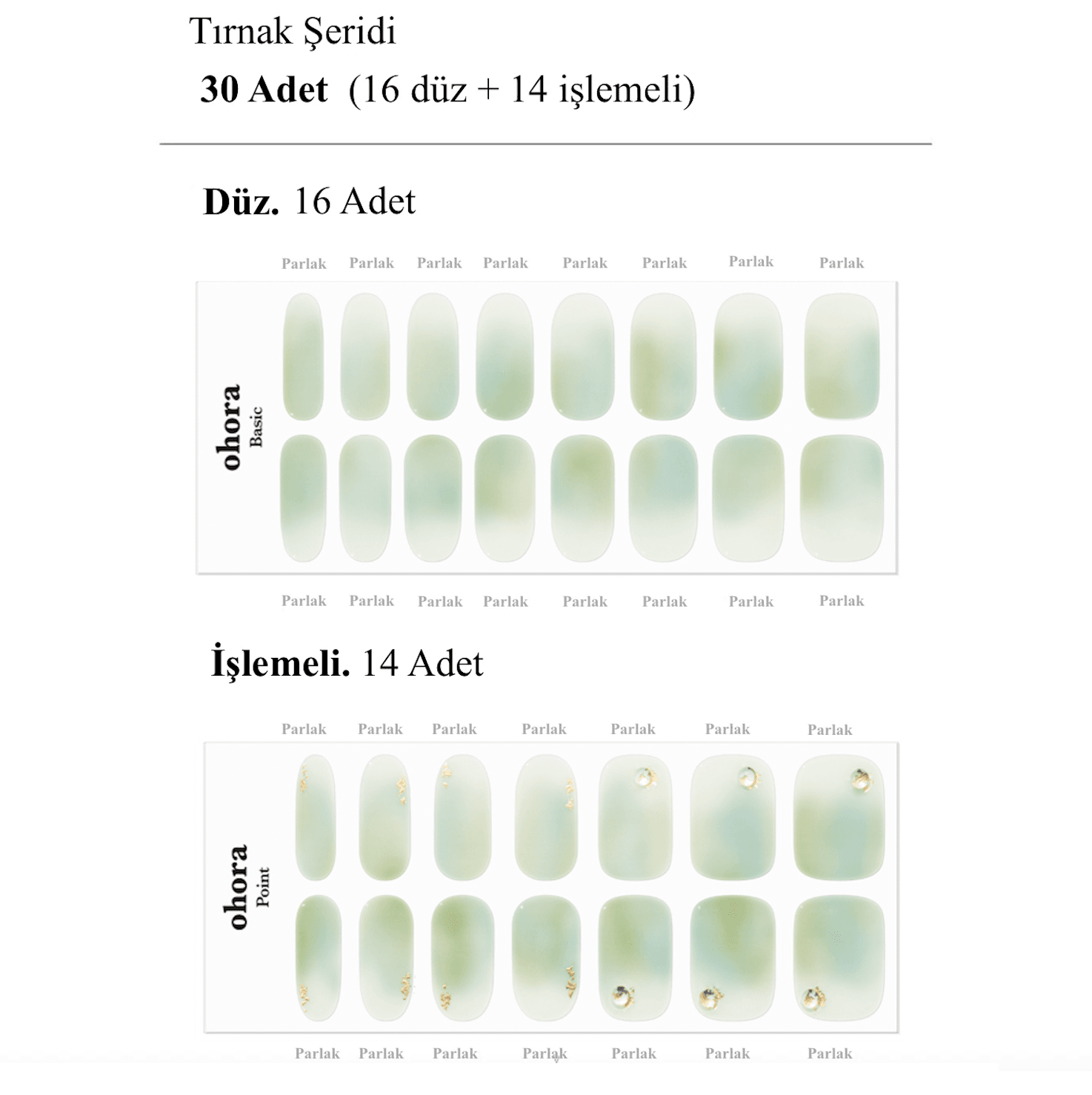 N Golden Matcha Jel Tırnak 30 Adet, 2 Kullanım