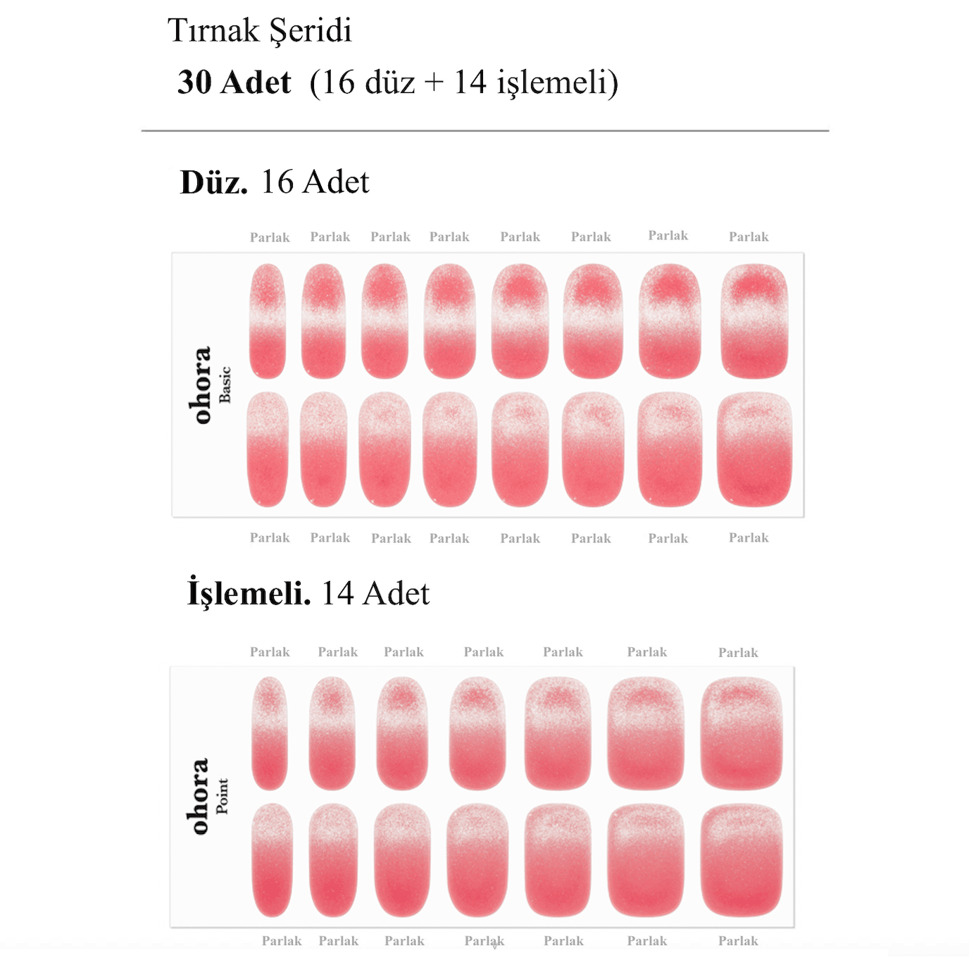 N Vivid Rosy Jel Tırnak 30 Adet, 2 Kullanım