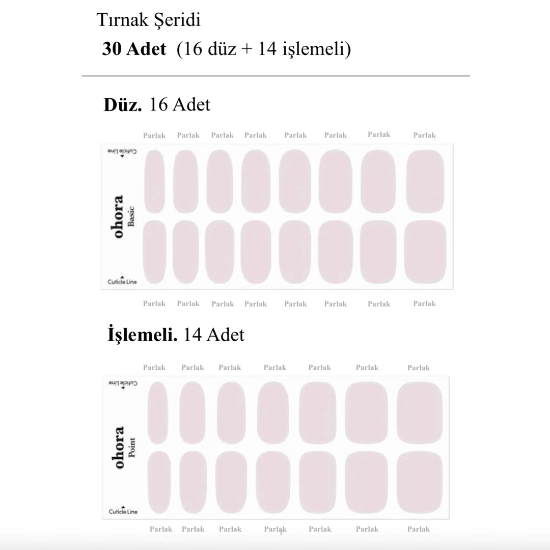 N Bare Pink Jel Tırnak 30 Adet, 2 Kullanım