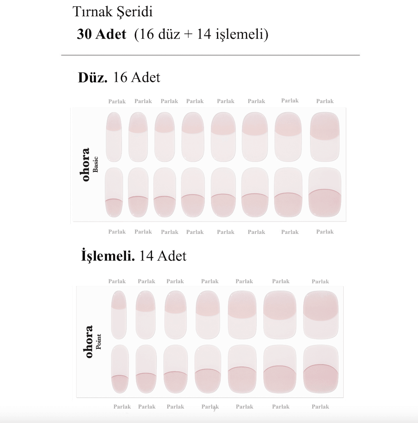 N Essential French Jel Tırnak 30 Adet, 2 Kullanım