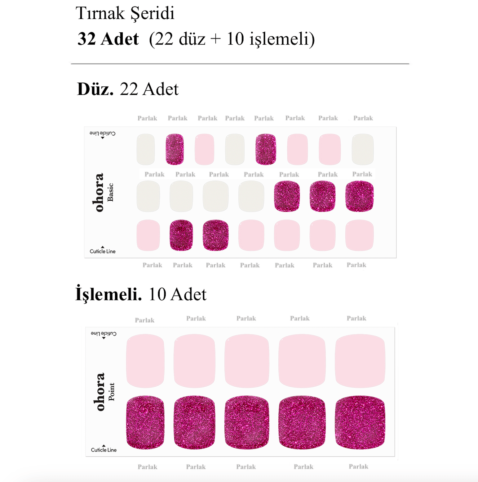 P Berry Jel Tırnak 32 Adet, 2 Kullanım