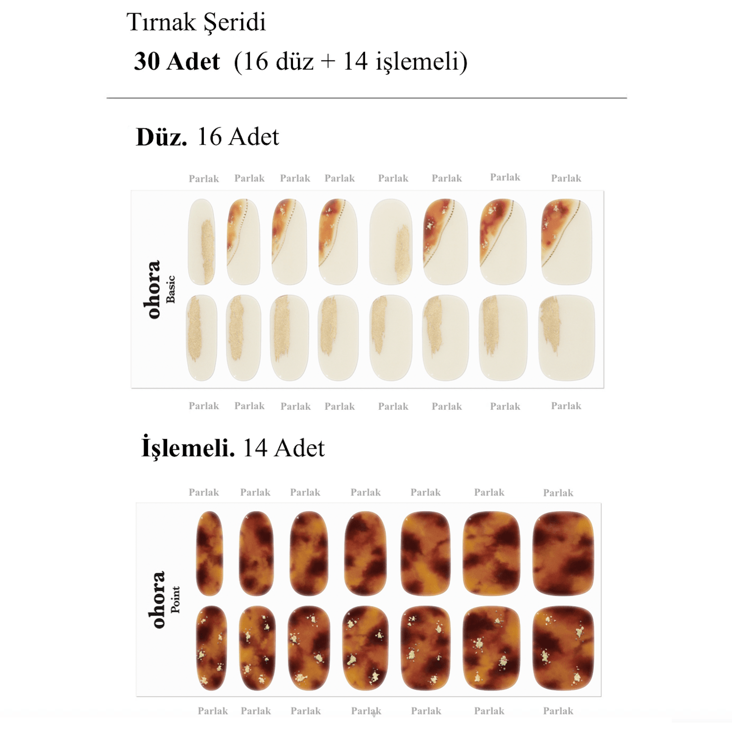 N Amber Nuance Jel Tırnak 30 Adet, 2 Kullanım