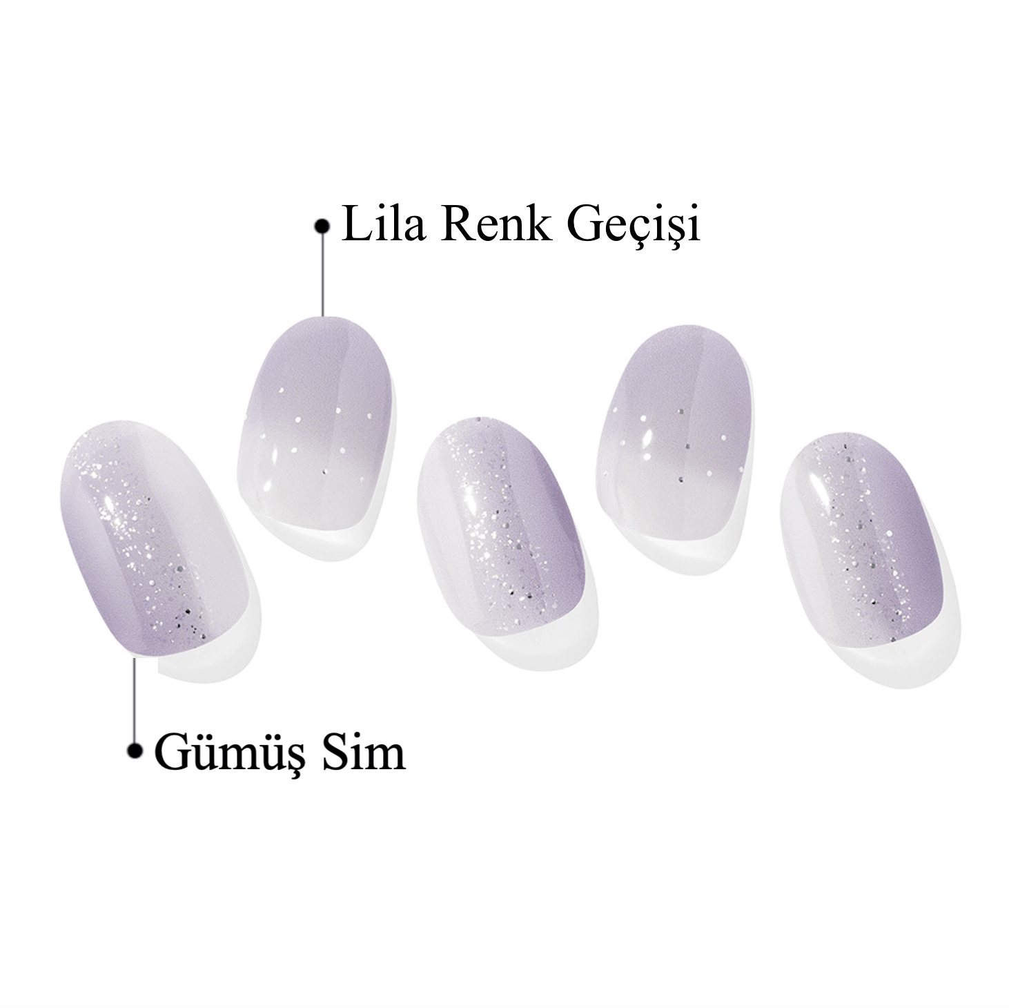 N Lilac Glow Jel Tırnak 30 Adet, 2 Kullanım