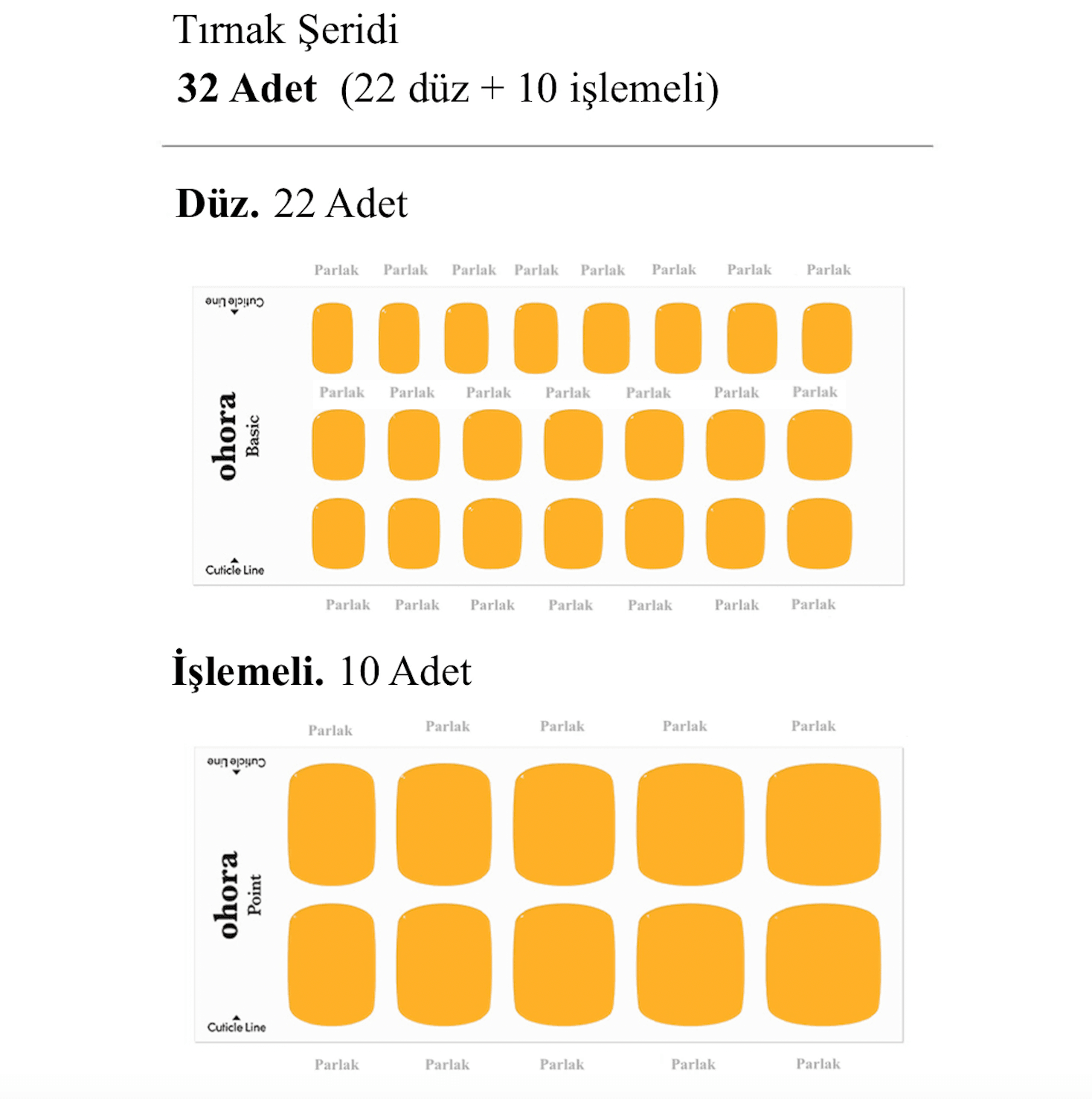 P Mango Jel Tırnak 32 Adet, 2 Kullanım