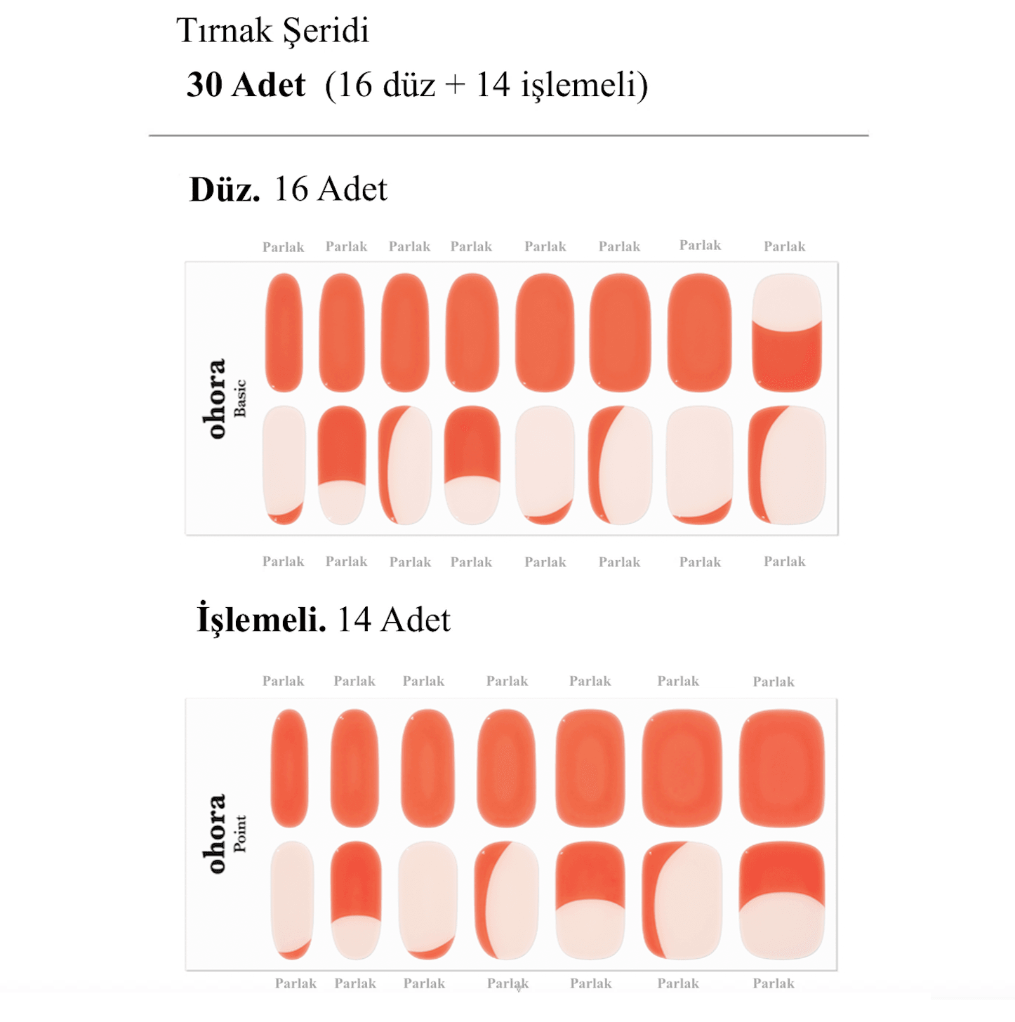 N More Orange Jel Tırnak 30 Adet, 2 Kullanım