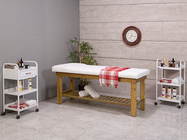 Emprenyeli Spa, Bakım ve Masaj Masası Yüz Koyma Delikli-Naturel Çam Ağacı | LaborTech-3162