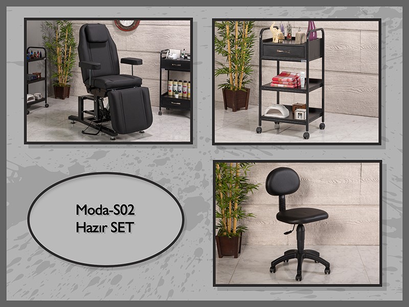 Hazır Set - Moda Koltuk-Sehpa-Sandalye-Siyah | Labortech-ModaS02