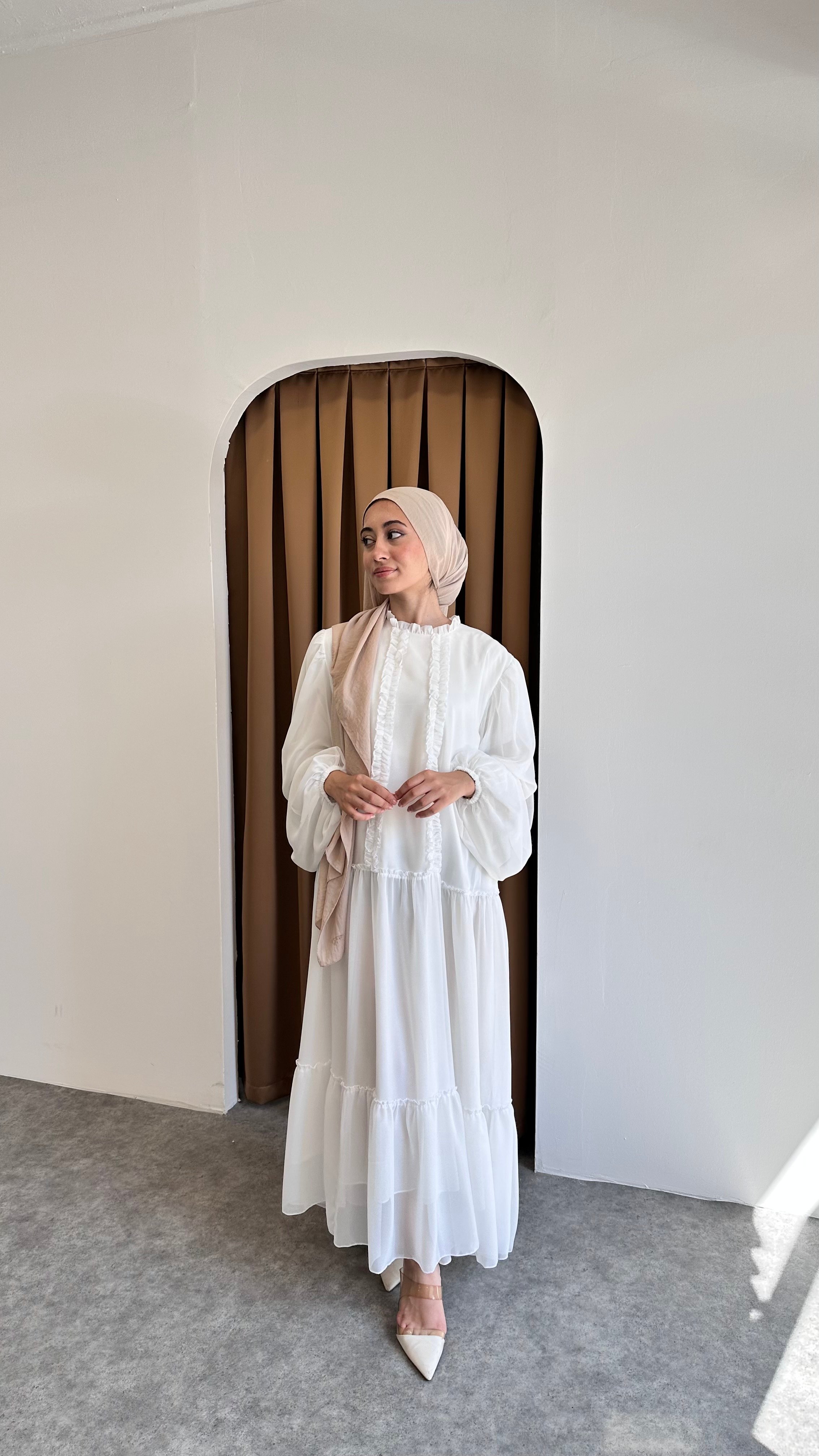 Lalin elbise - Beyaz