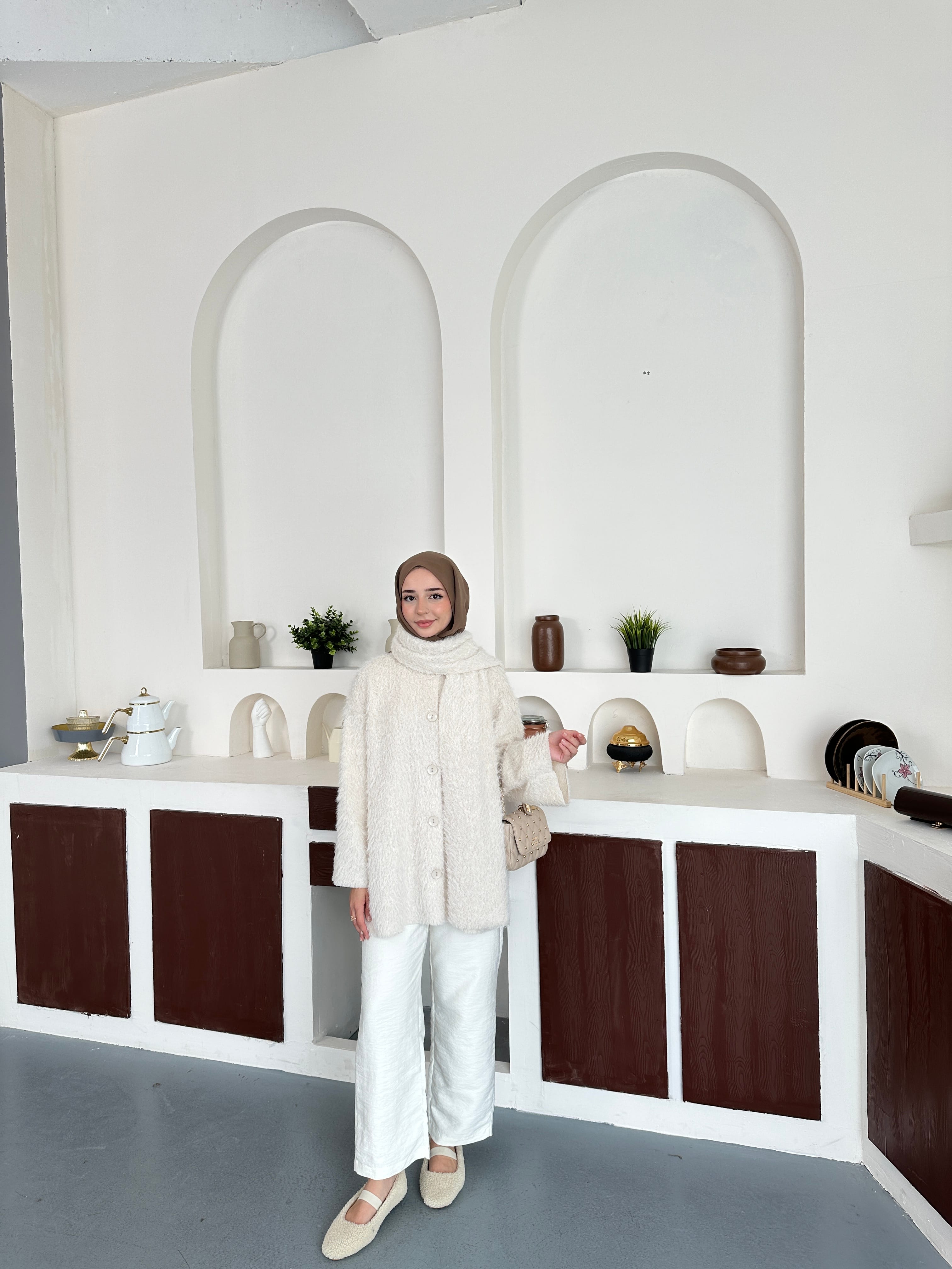 Atkılı Peluş ceket