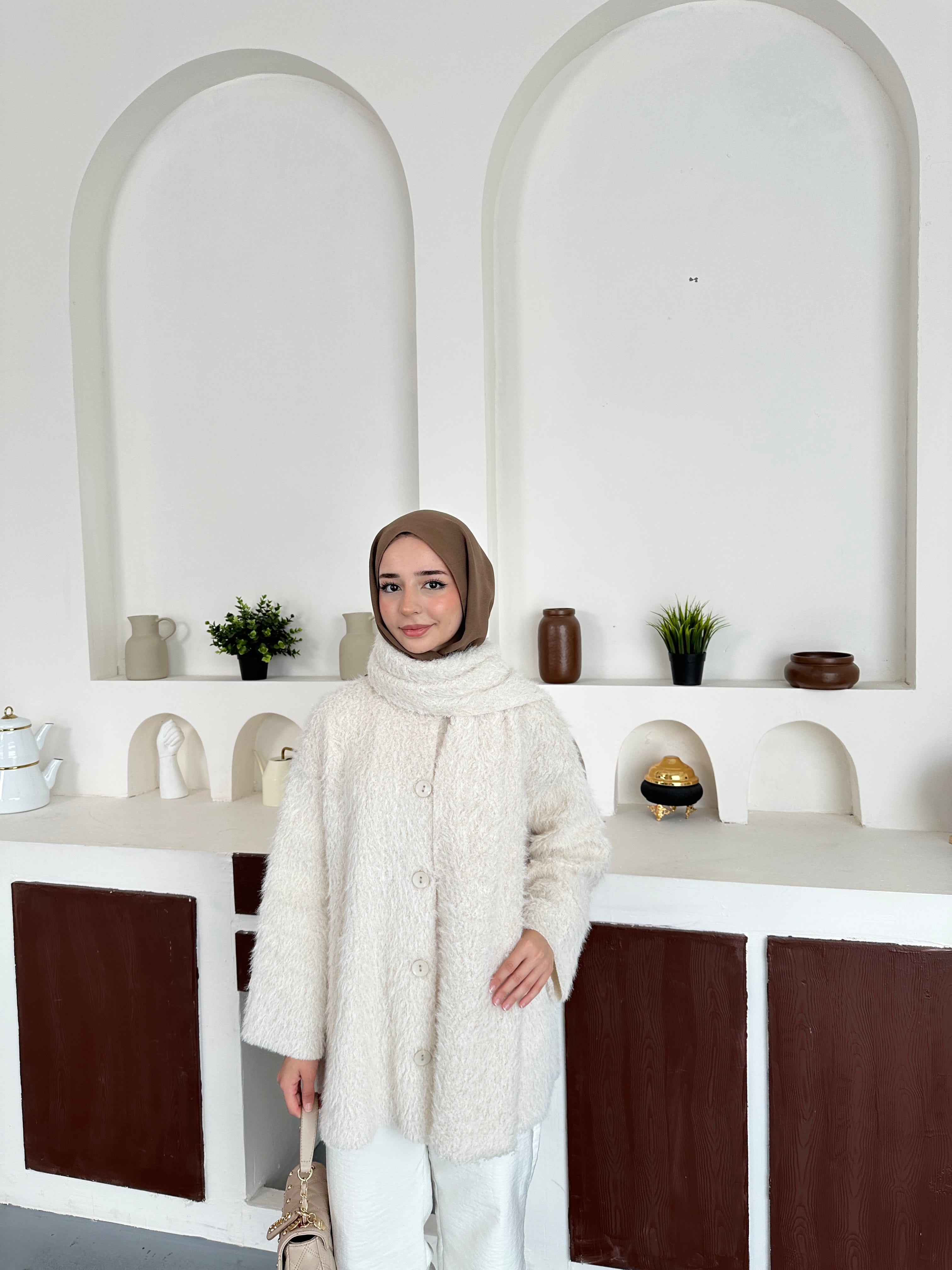 Atkılı Peluş ceket