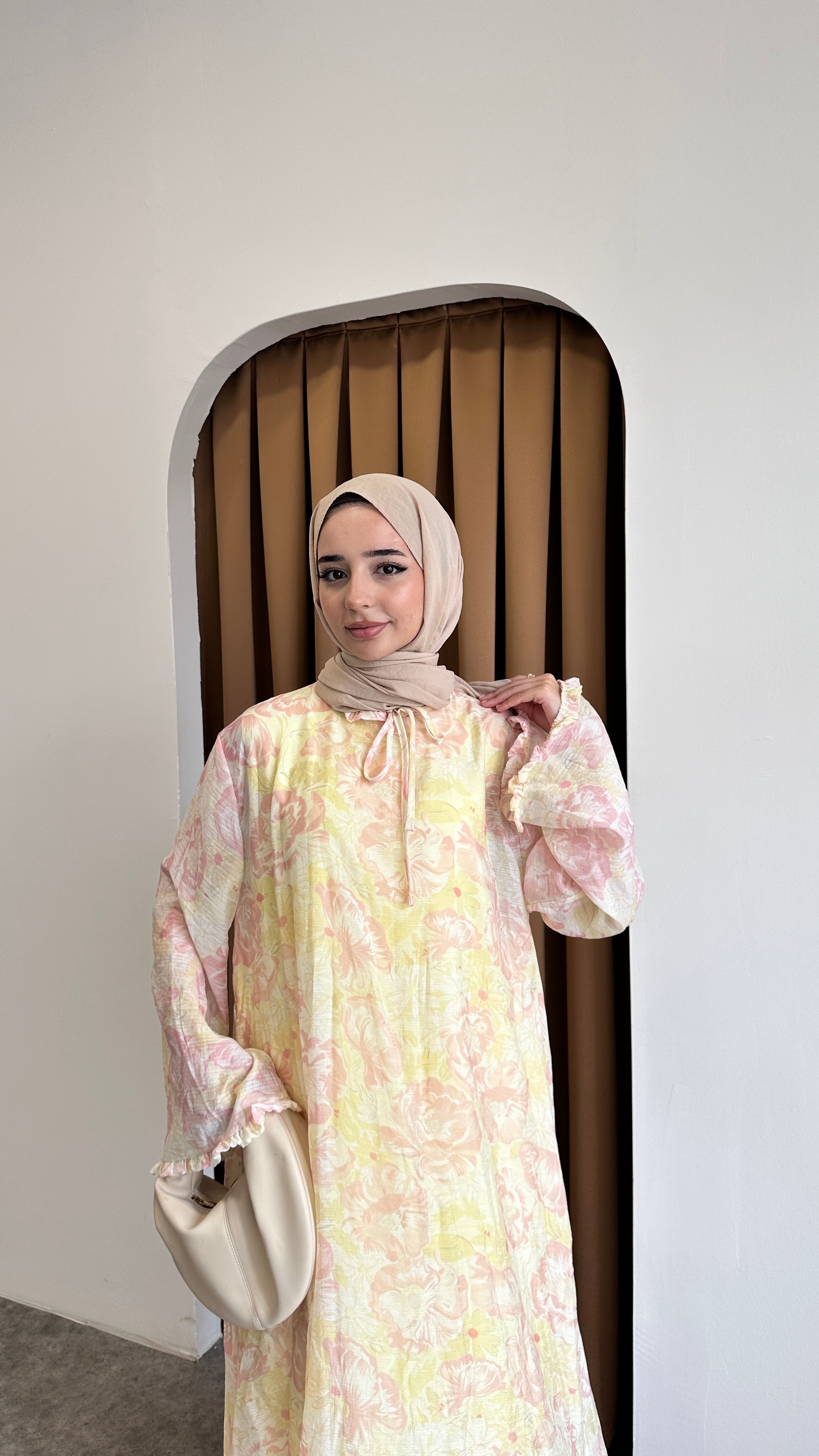 SADE ÇİÇEK ELBİSE - Pembe