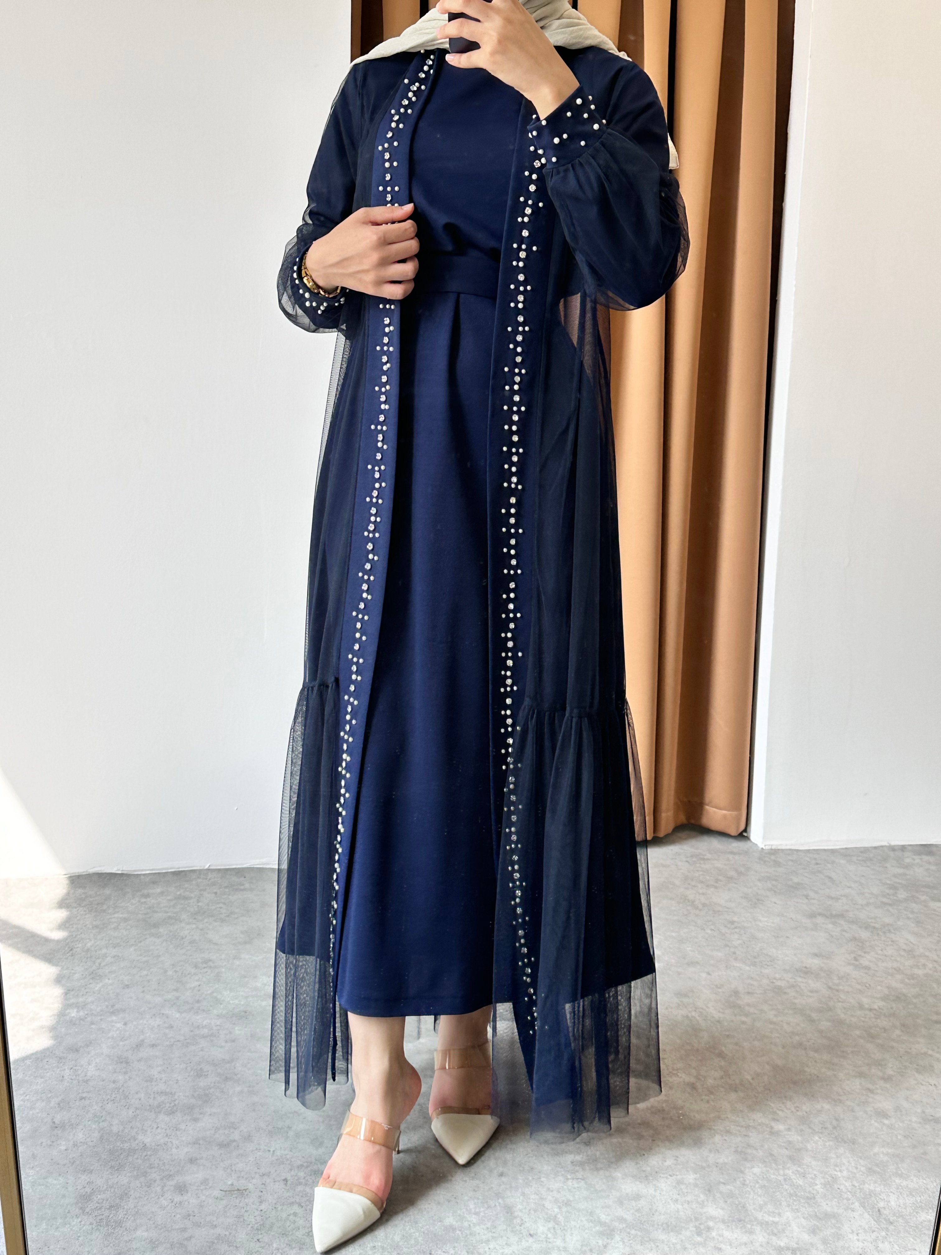 İki parça Zerafet Abaya - Lacivert