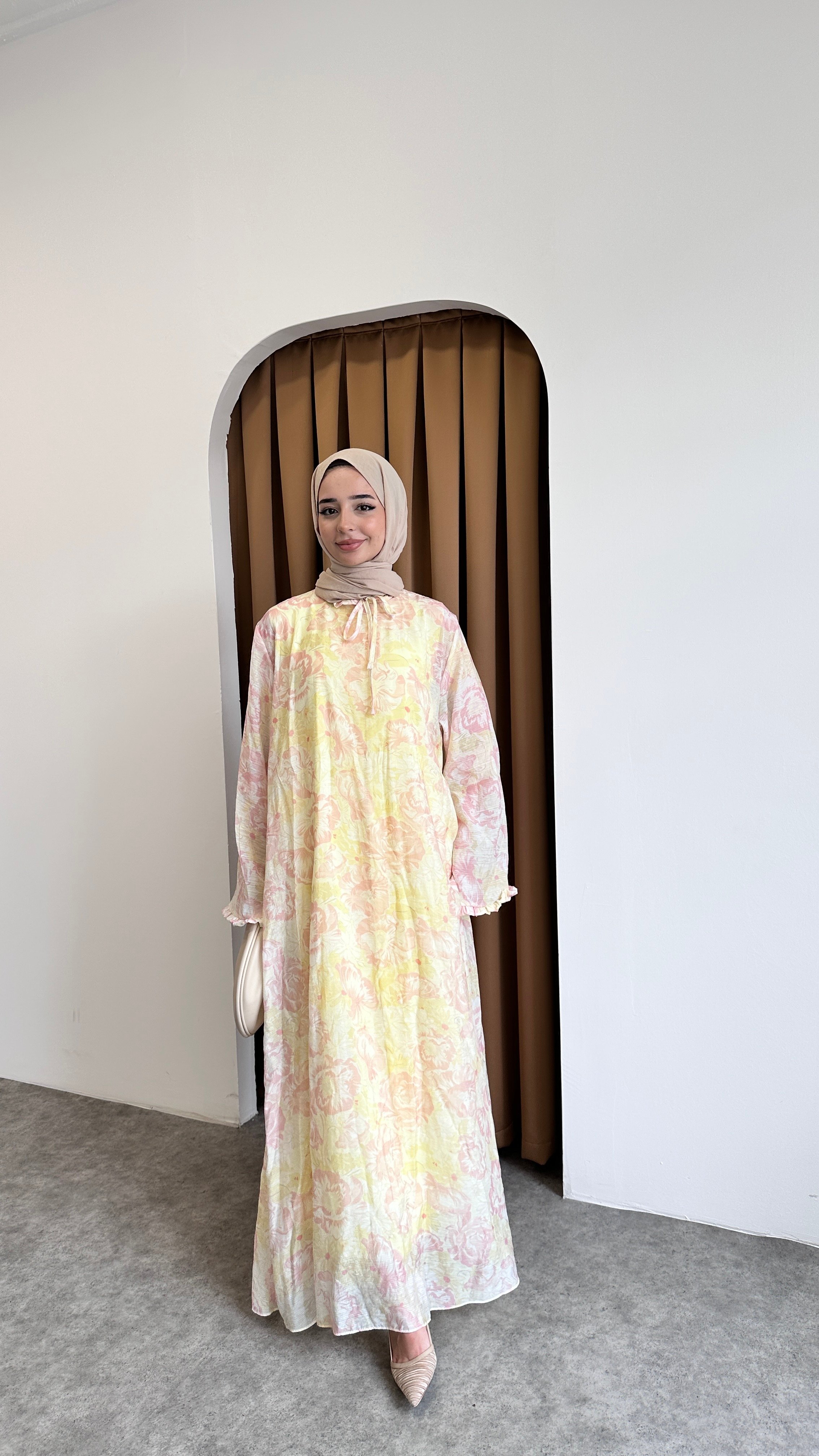 SADE ÇİÇEK ELBİSE - Pembe
