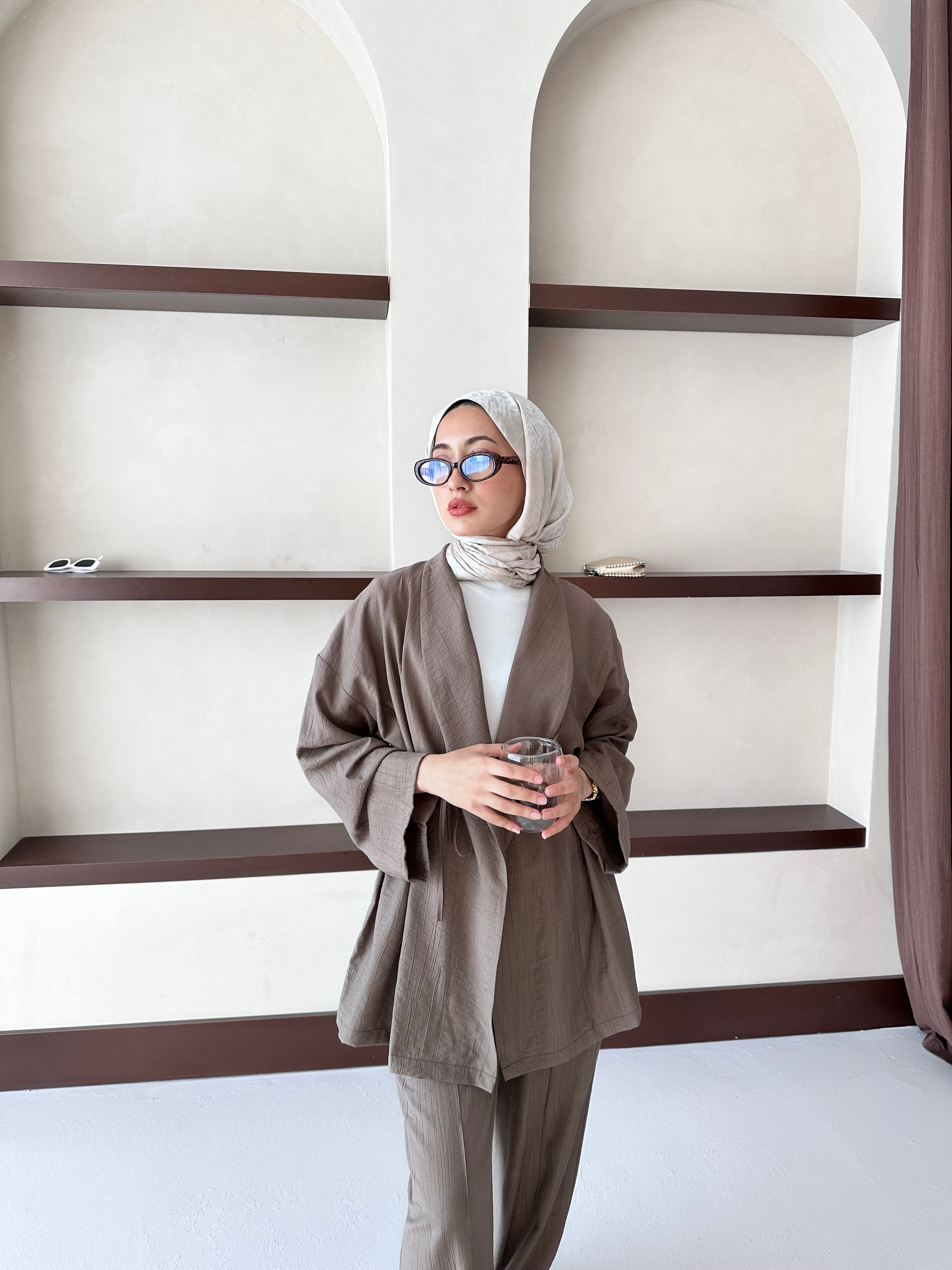 Luna Oversize Takım - Vizon