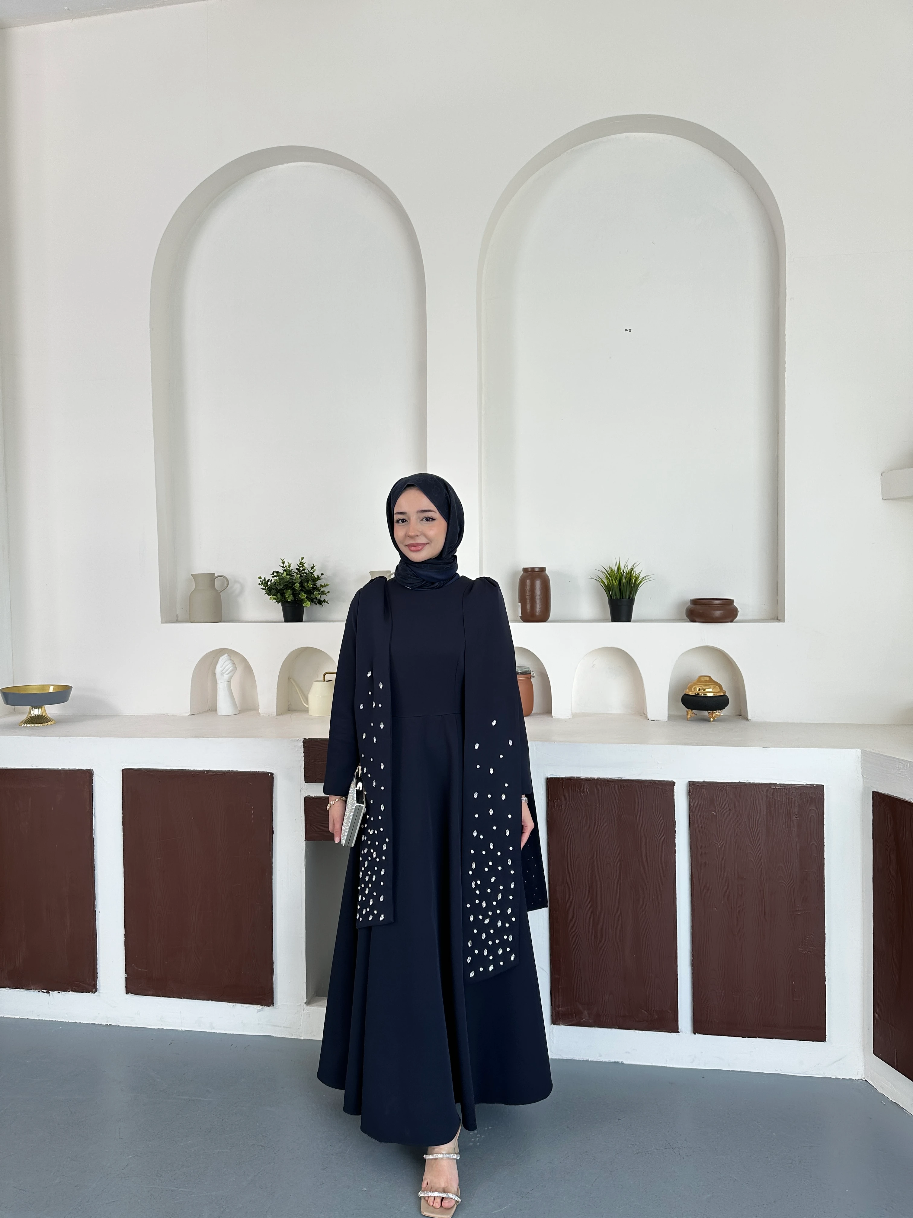 Noir Taşlı Abiye  - Lacivert