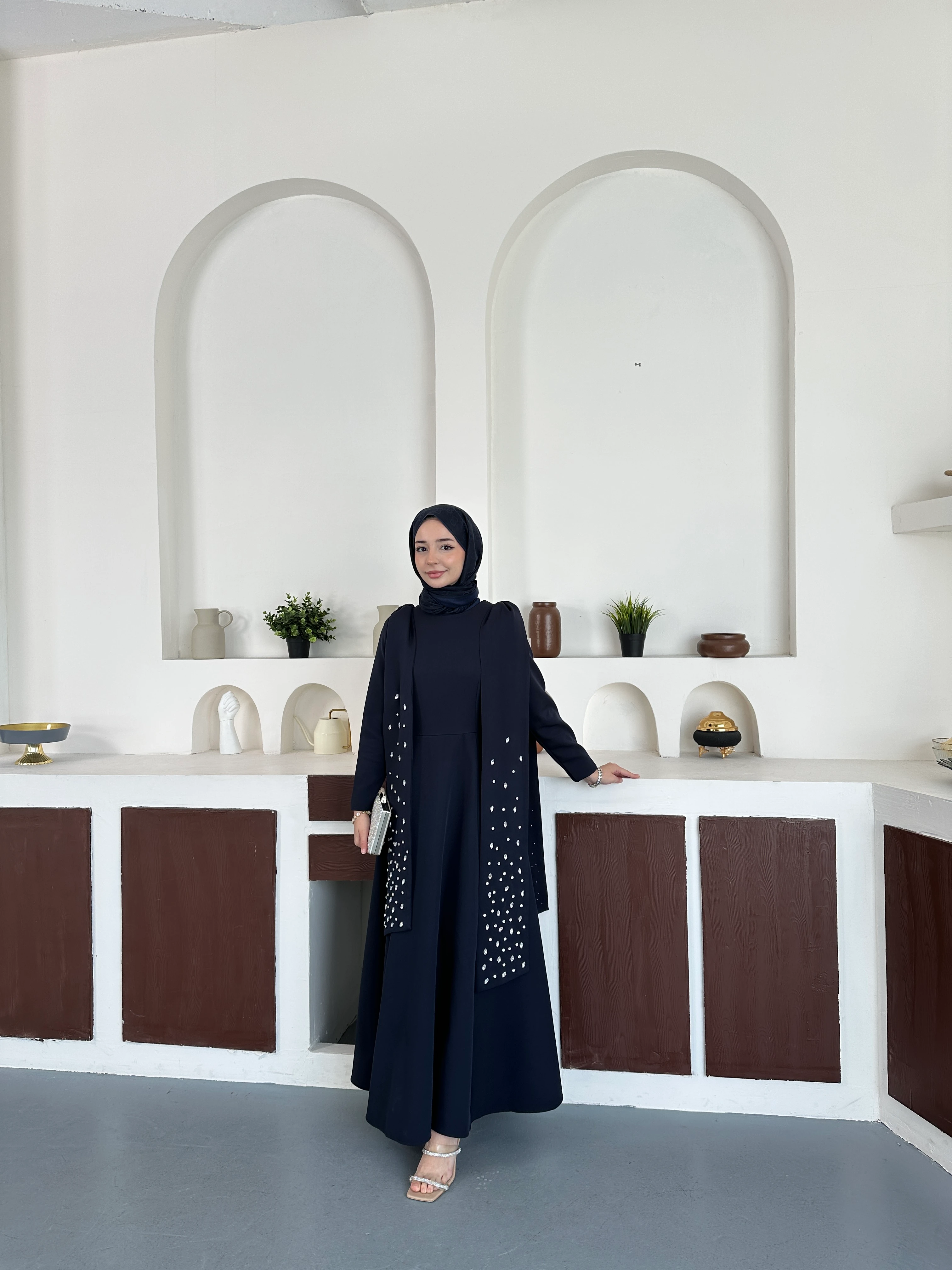 Noir Taşlı Abiye  - Lacivert