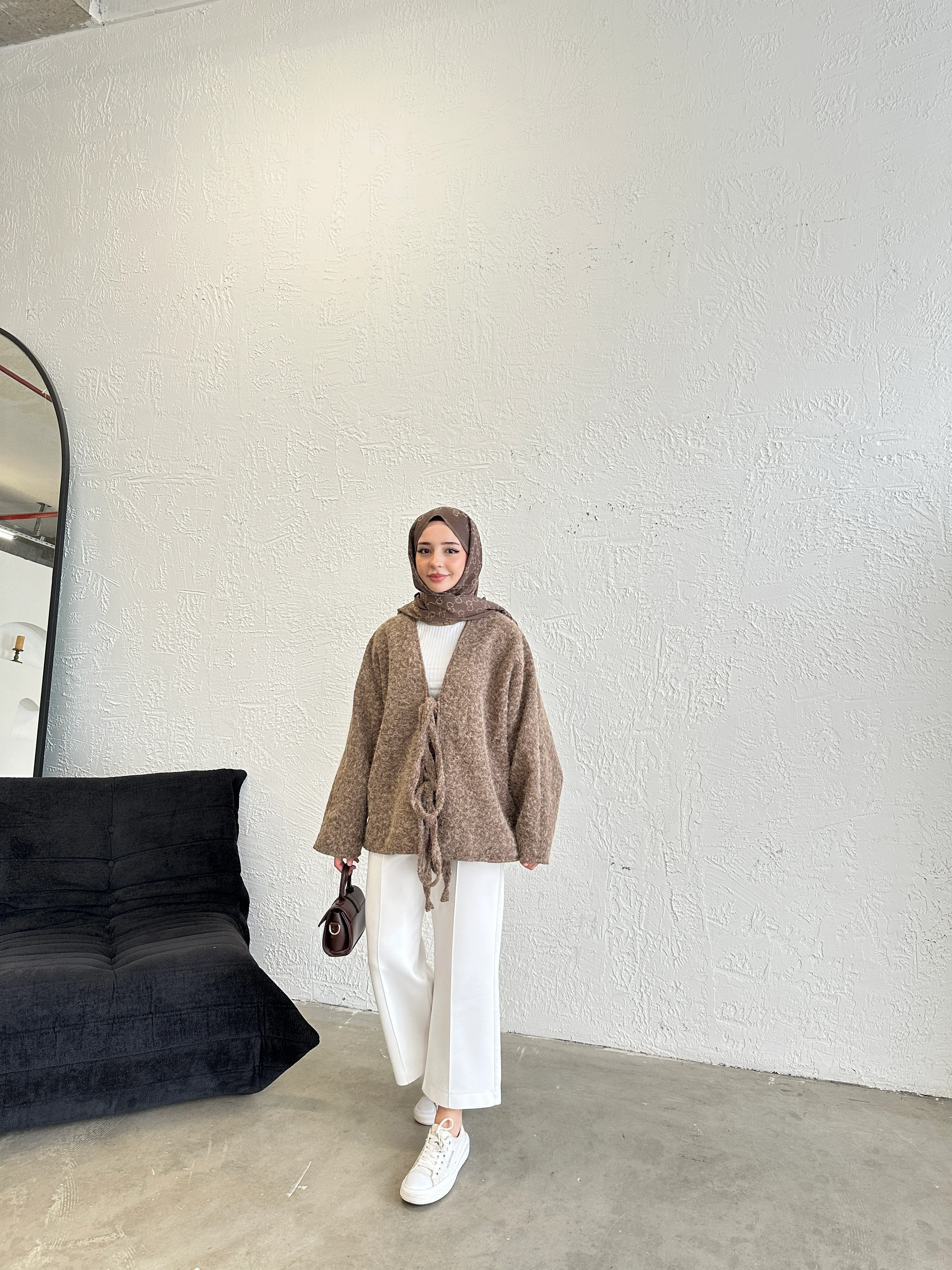 Elara Bağcıklı Ceket - Vizon