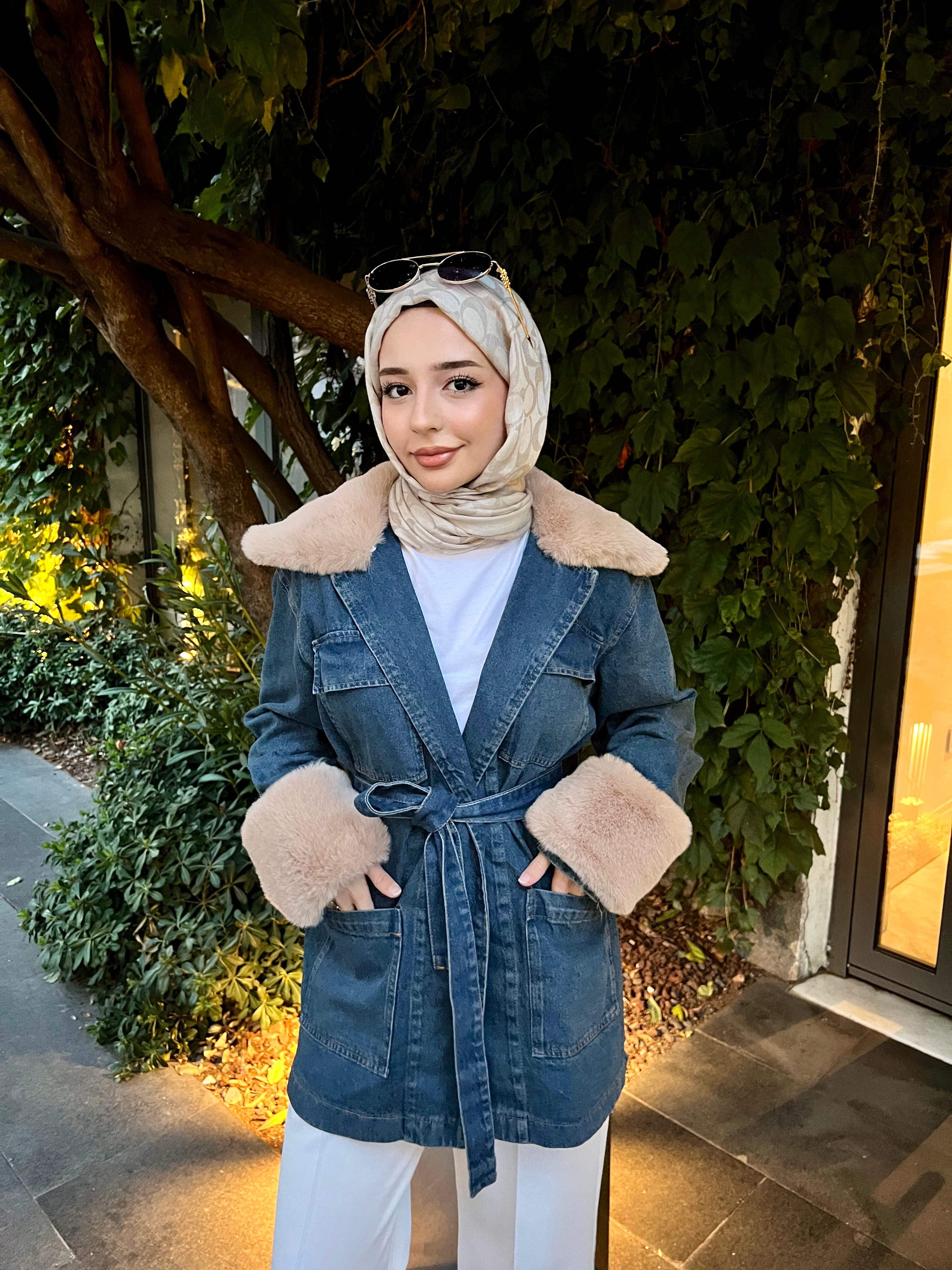 Kürklü Denim Ceket
