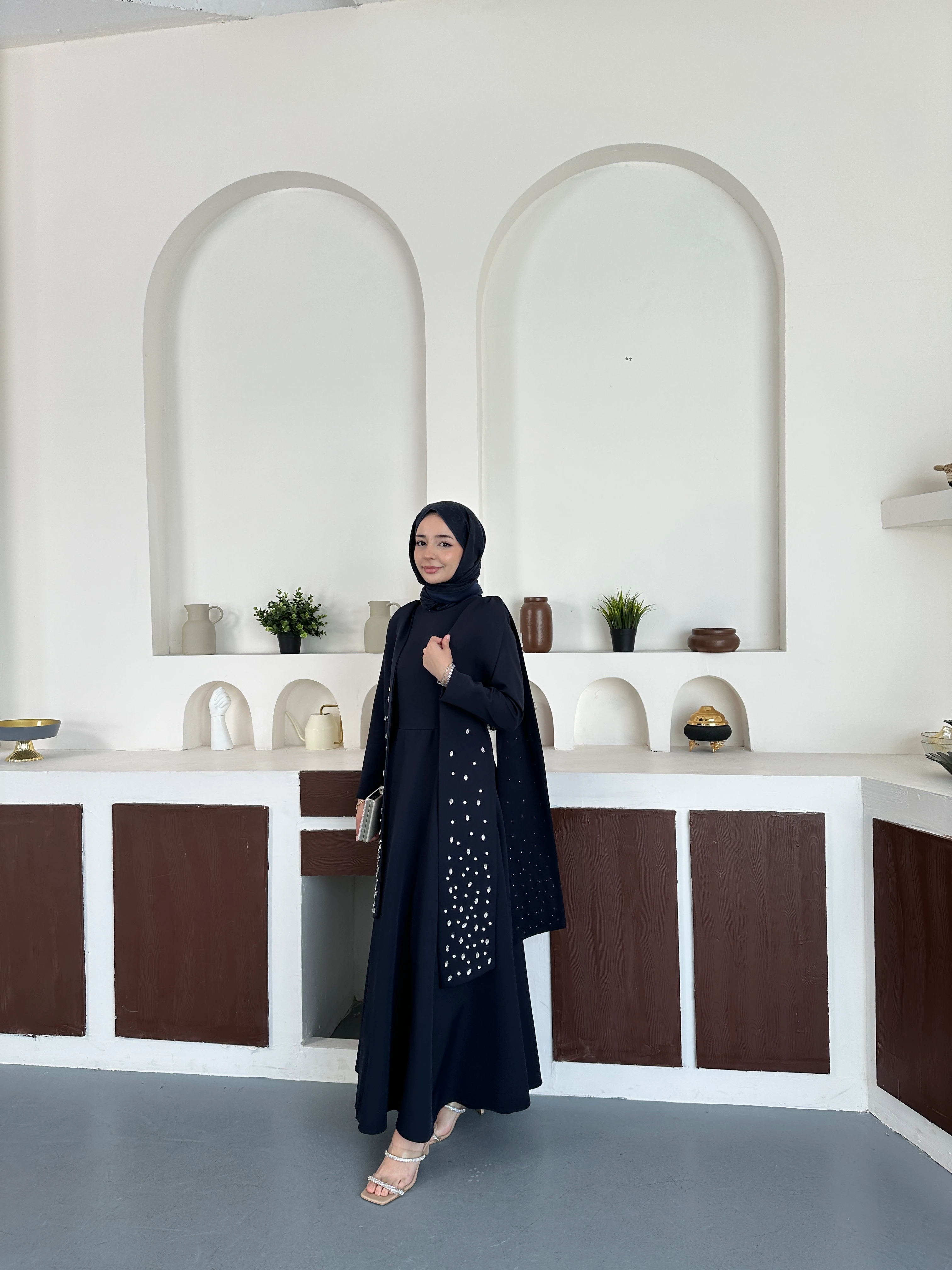 Noir Taşlı Abiye  - Lacivert