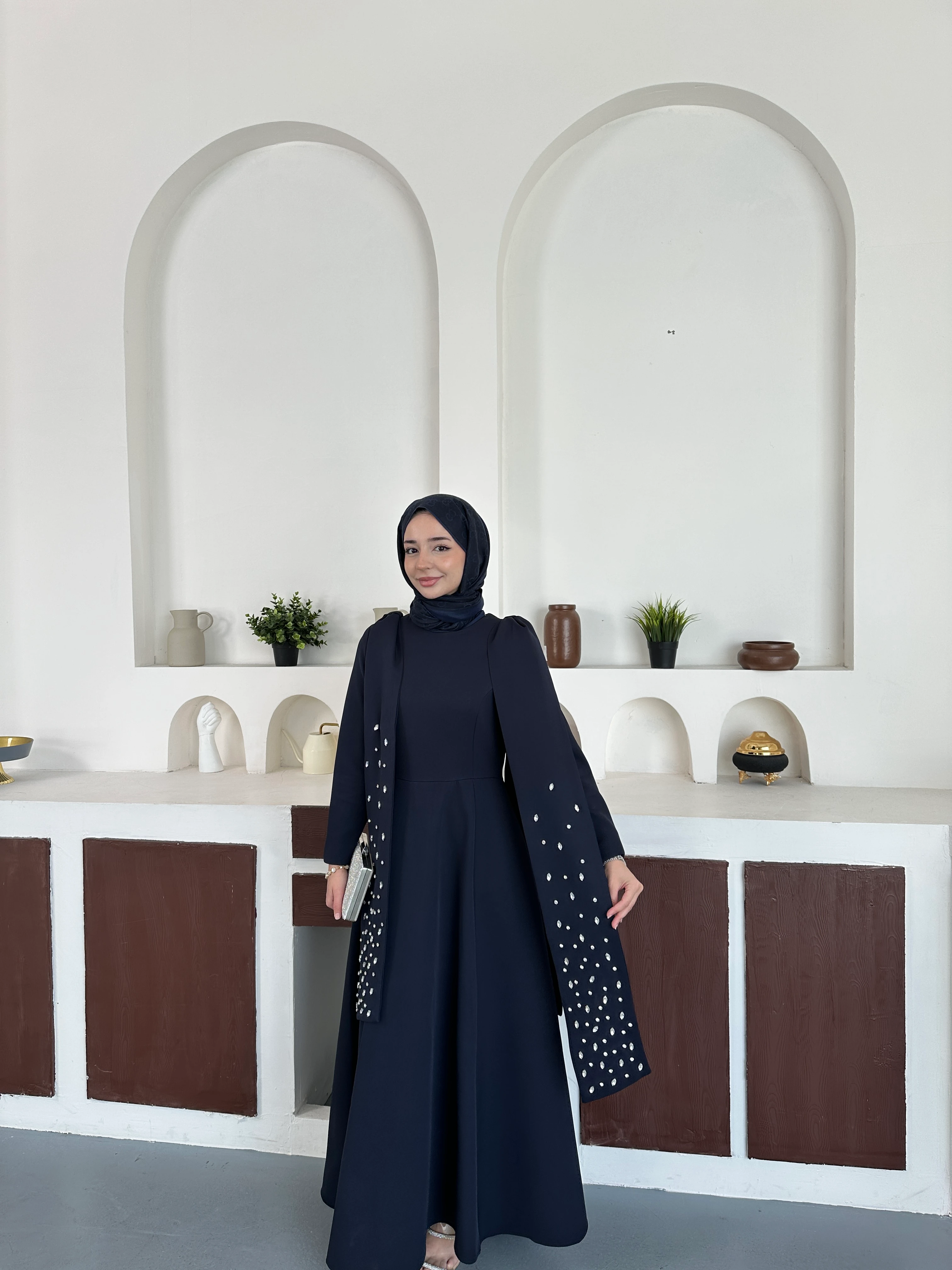 Noir Taşlı Abiye  - Lacivert