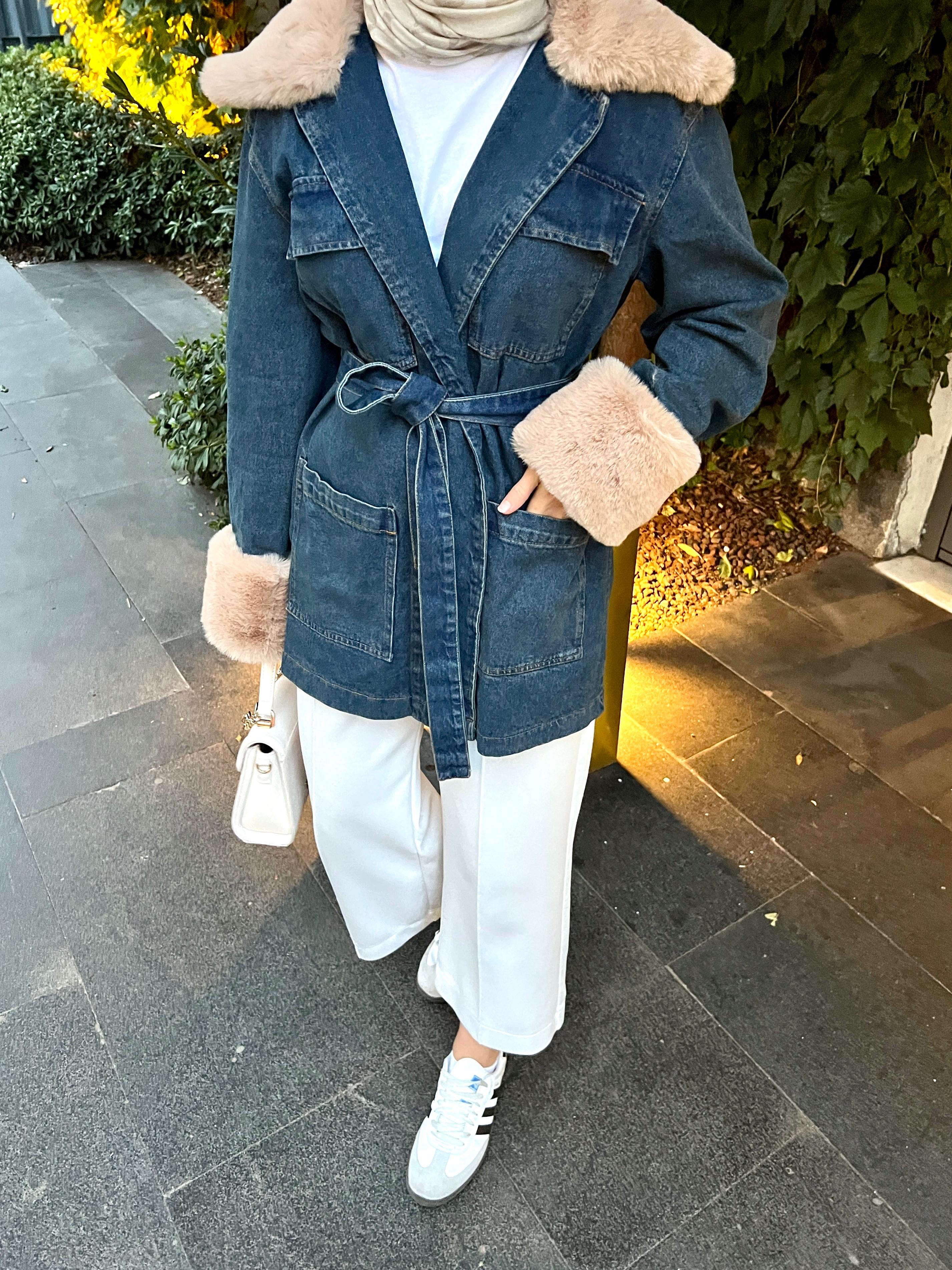Kürklü Denim Ceket
