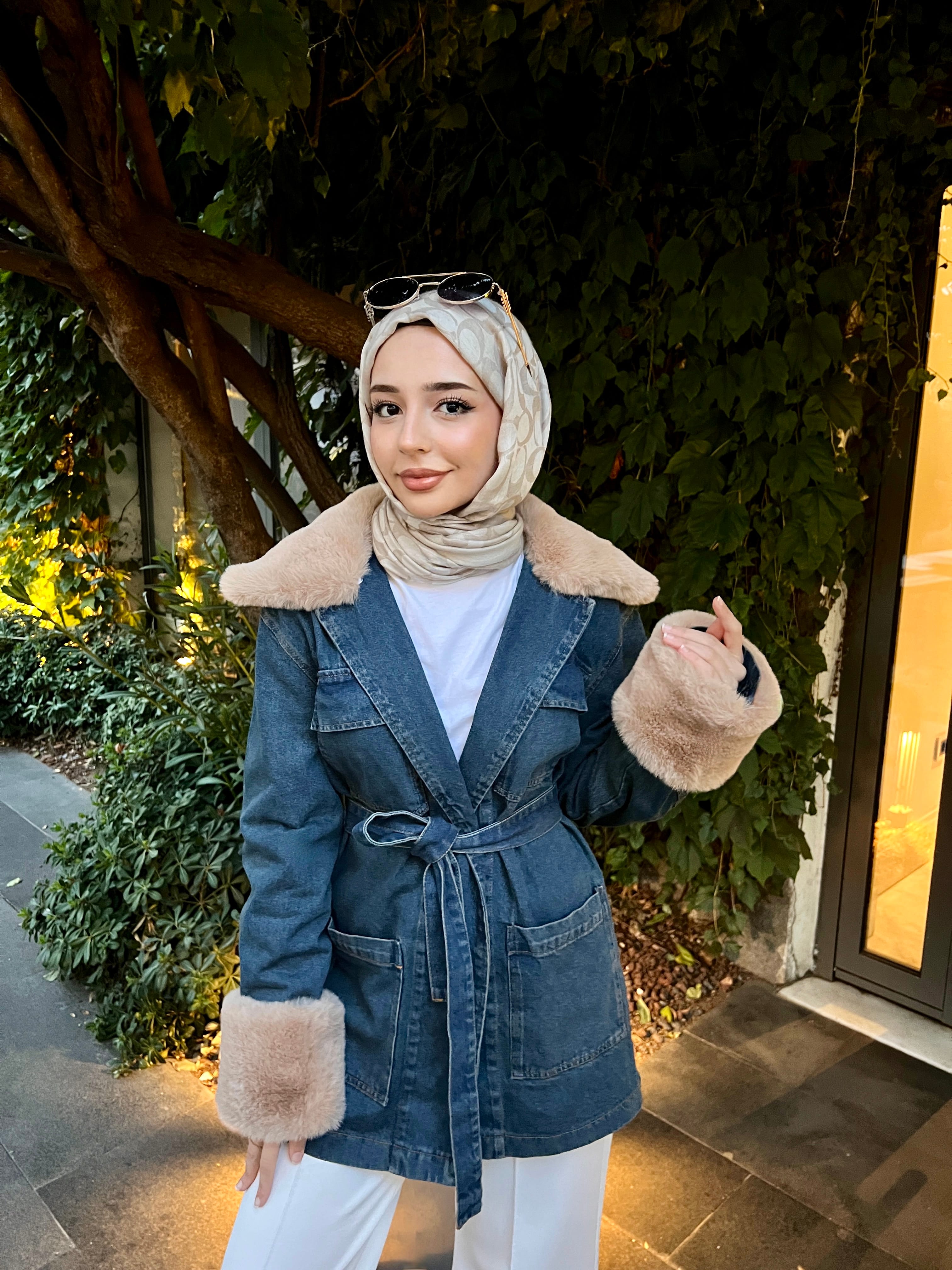 Kürklü Denim Ceket
