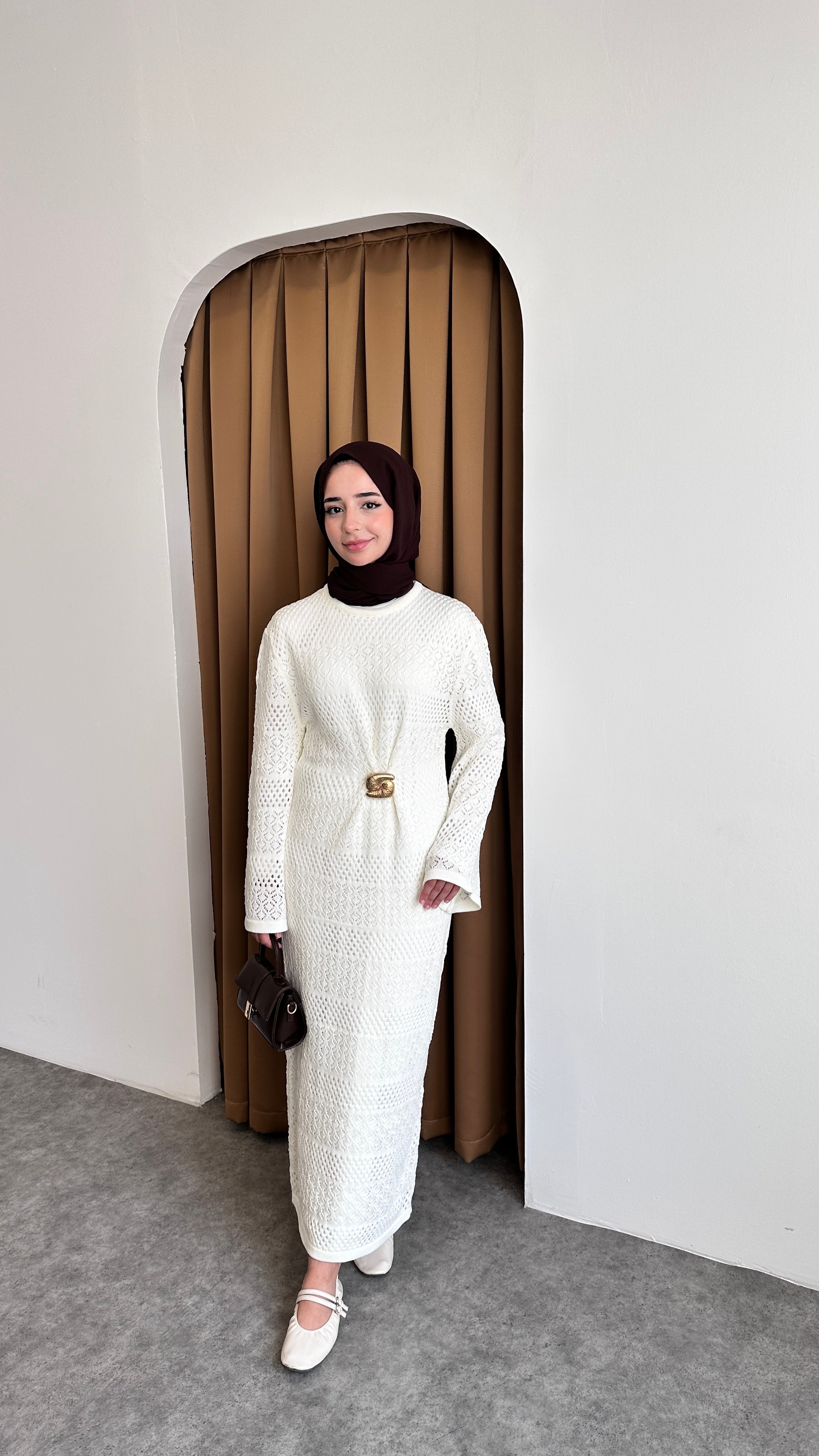 Flora Elbise - Beyaz