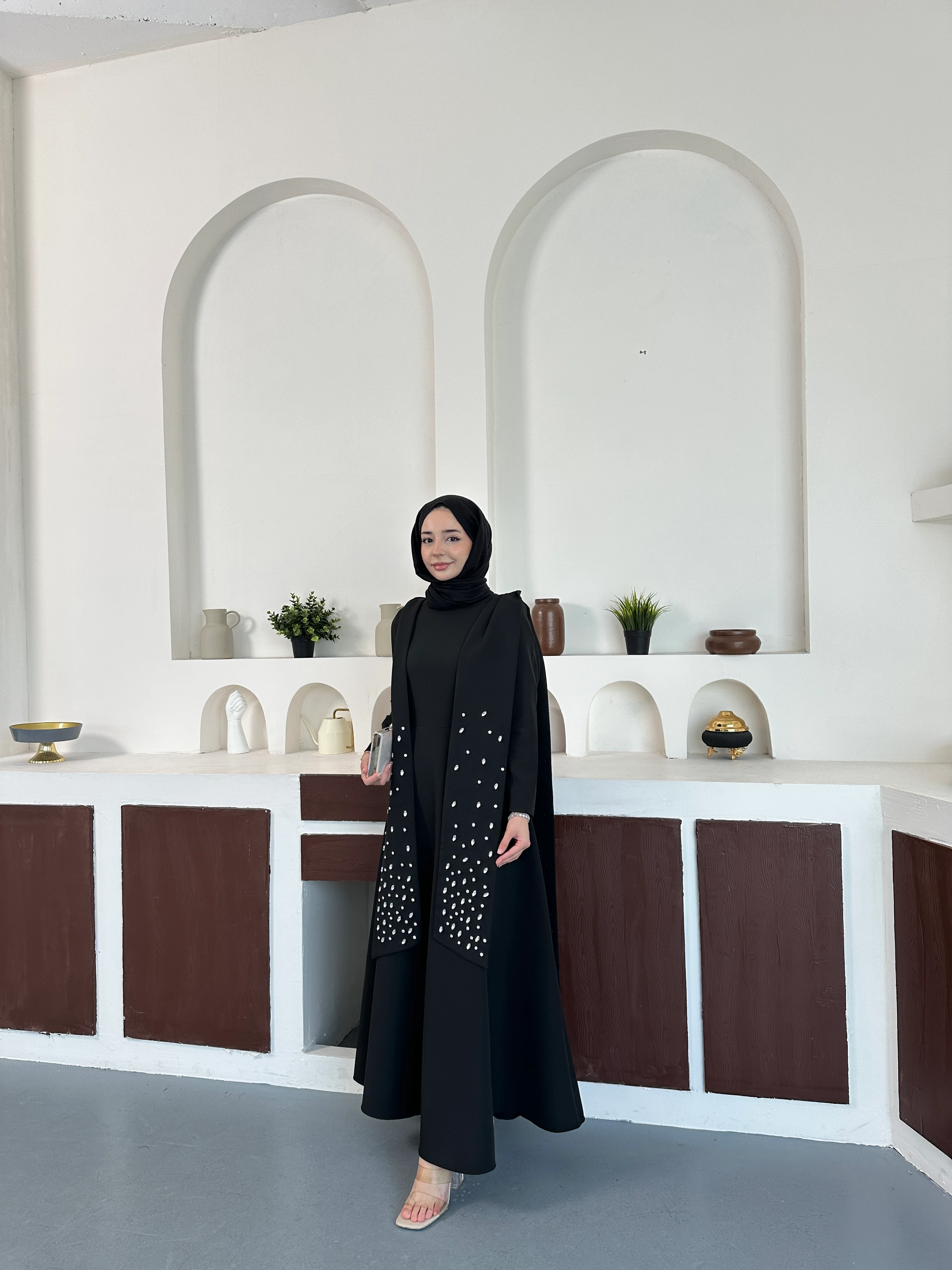 Noir Taşlı Abiye  - Siyah