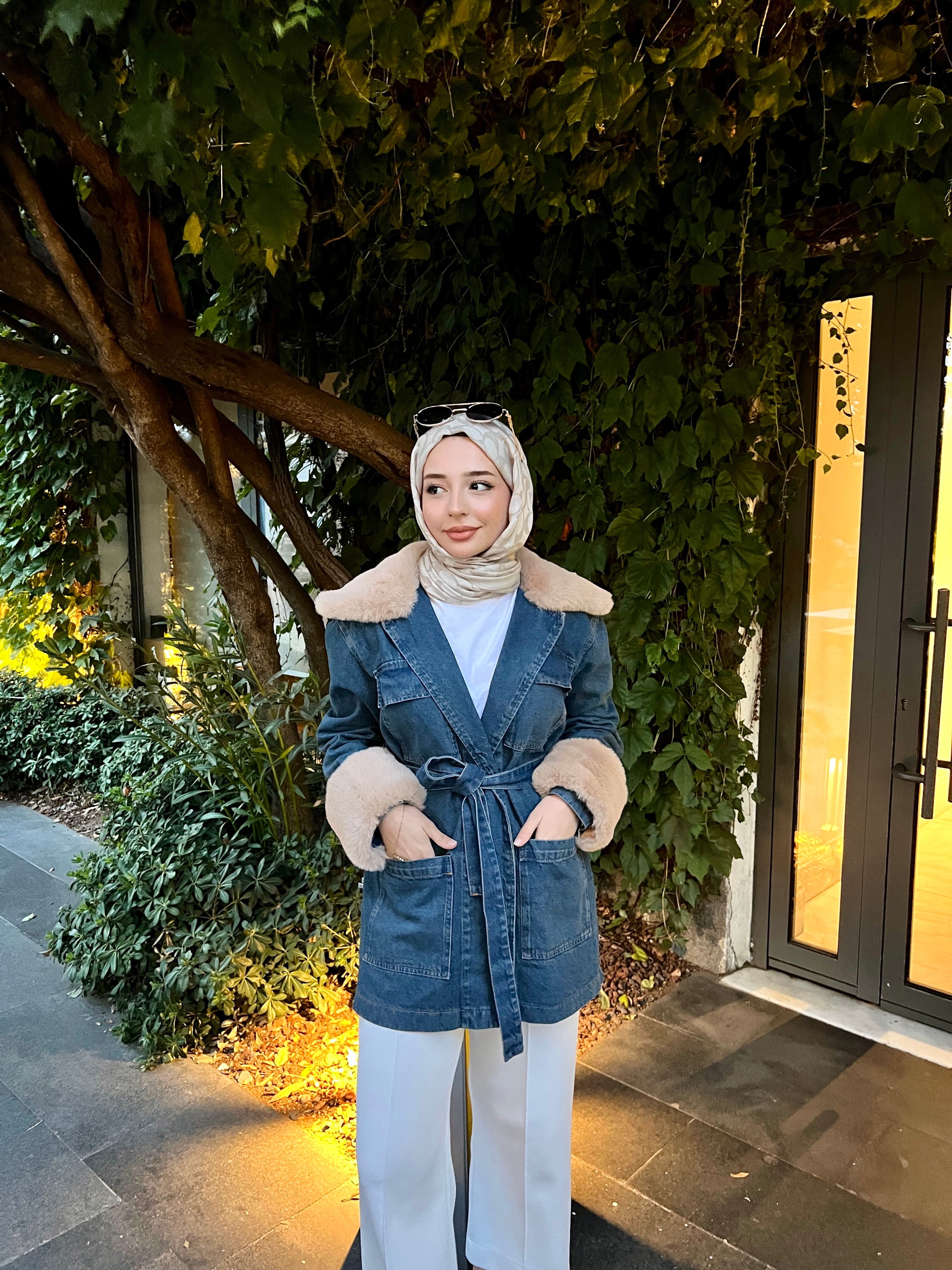 Kürklü Denim Ceket