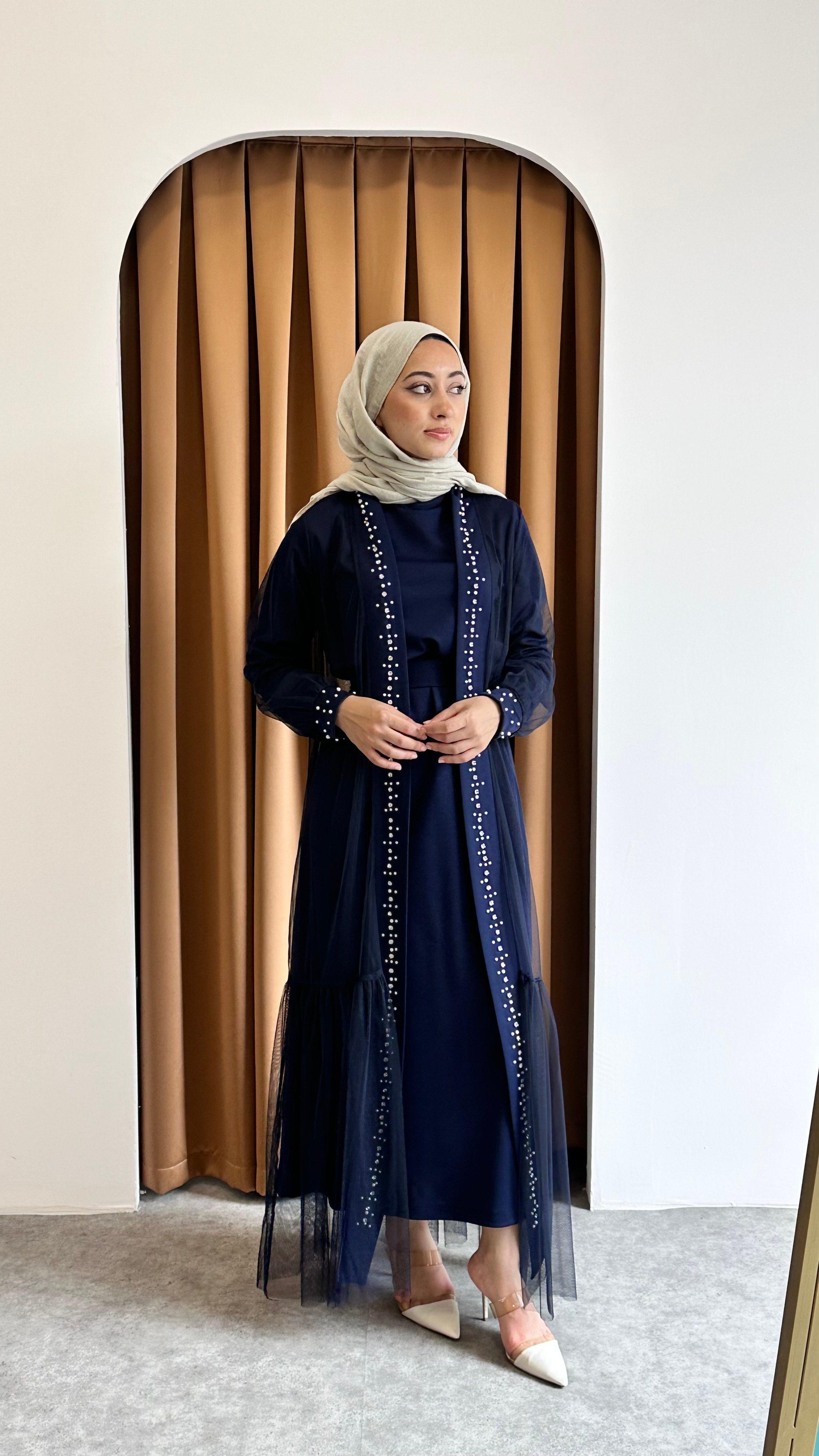 İki parça Zerafet Abaya - Lacivert