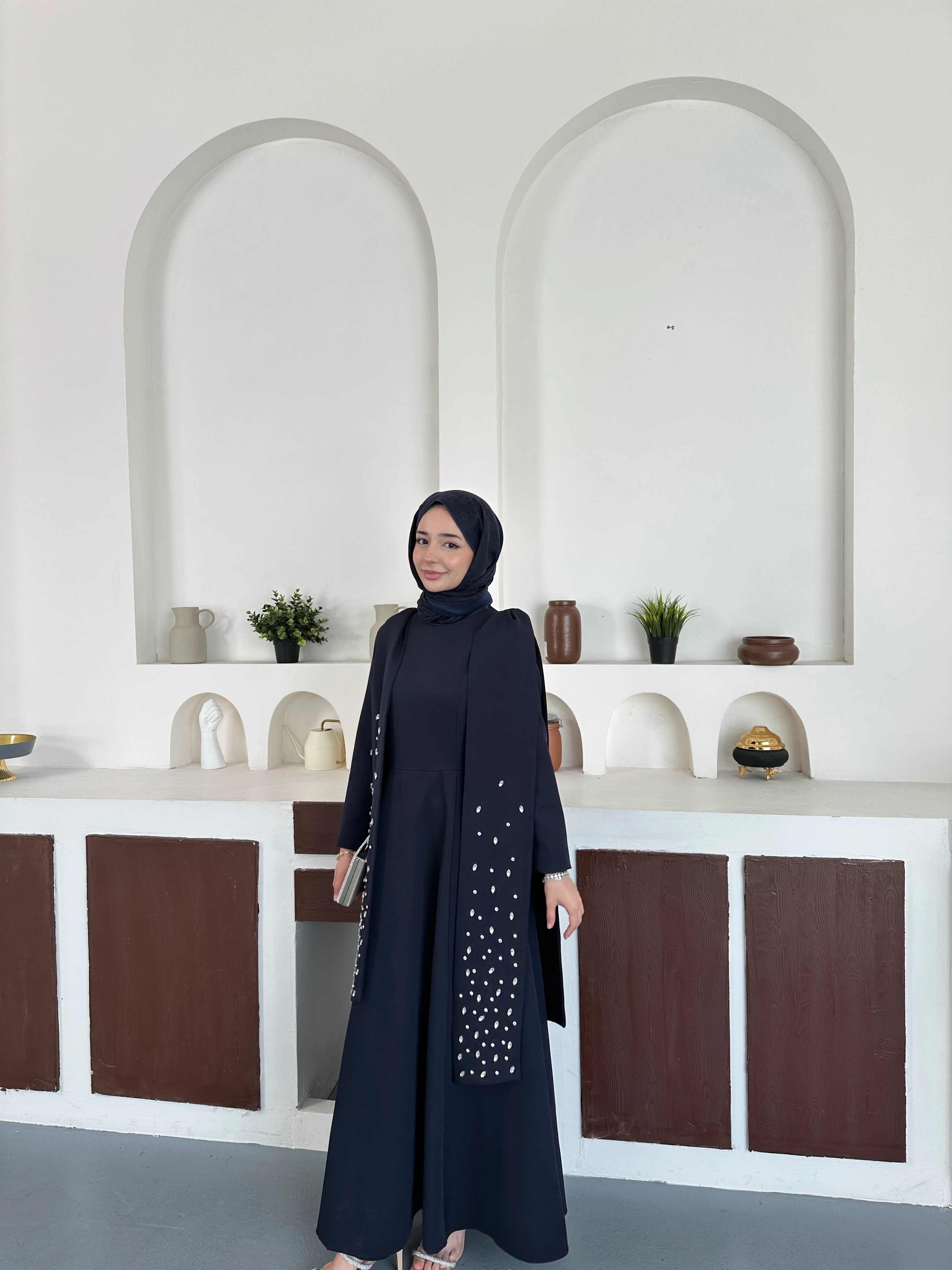 Noir Taşlı Abiye  - Lacivert