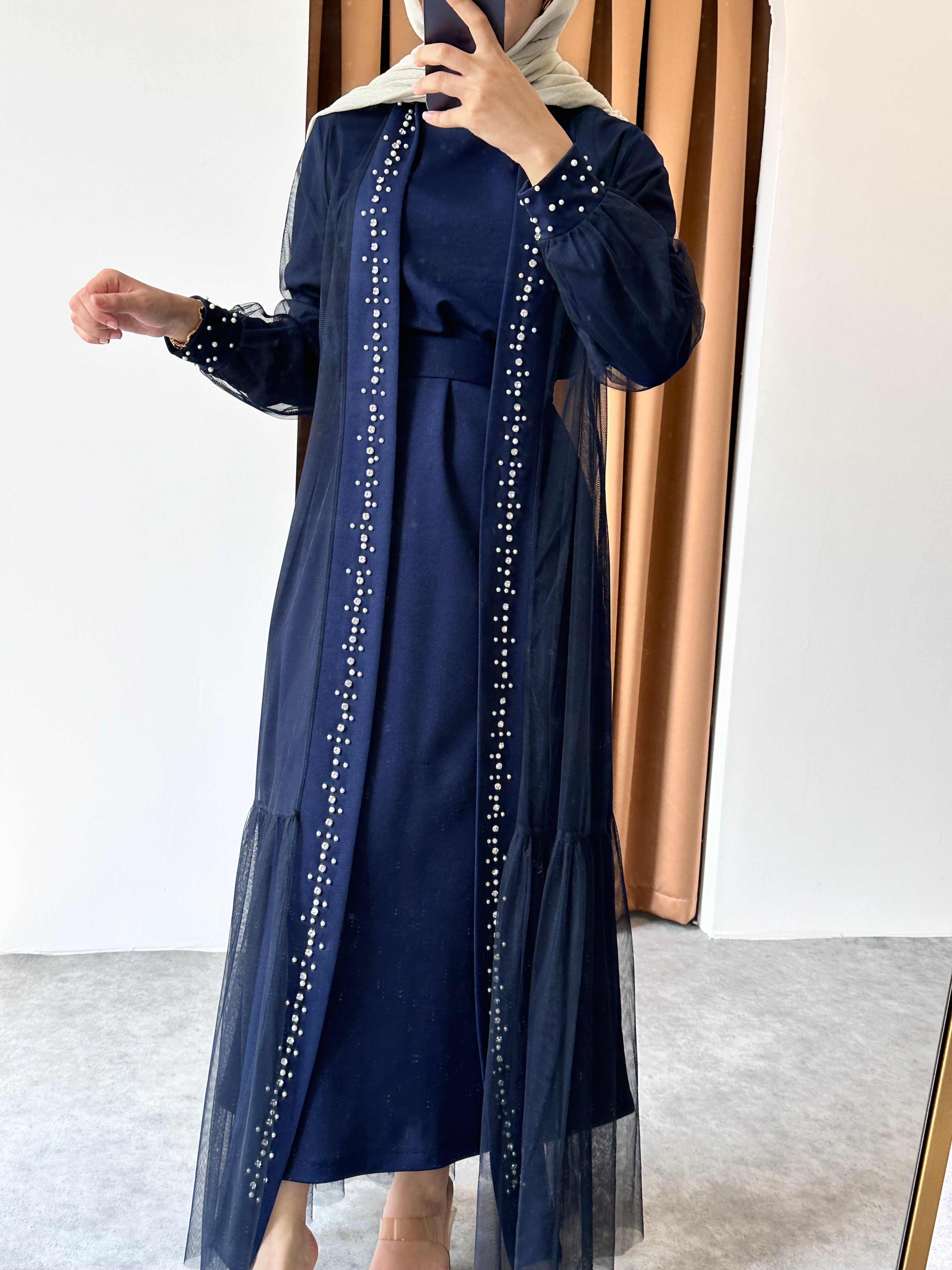 İki parça Zerafet Abaya - Lacivert
