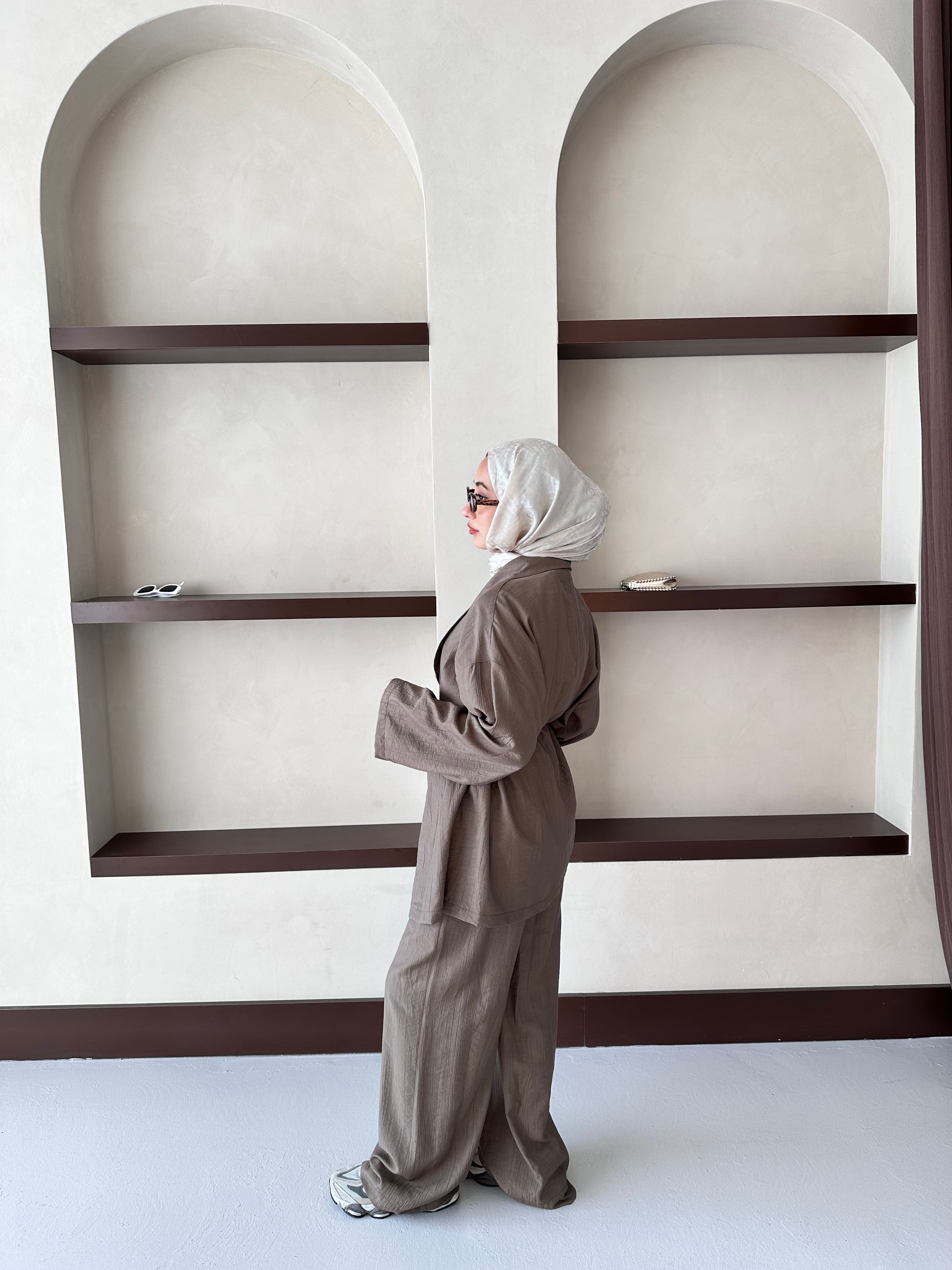 Luna Oversize Takım - Vizon