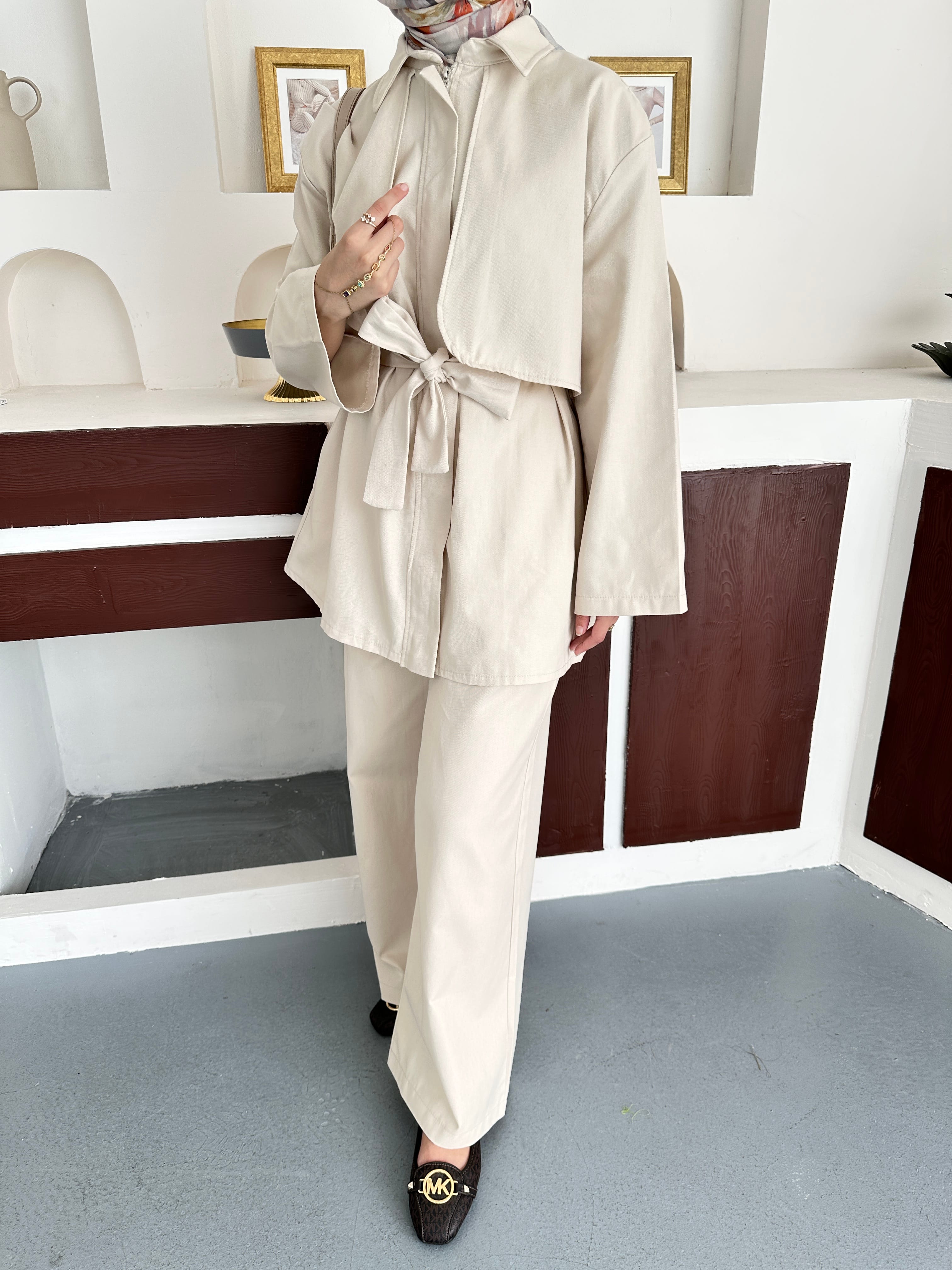 Fermuarlı Gabardin takım