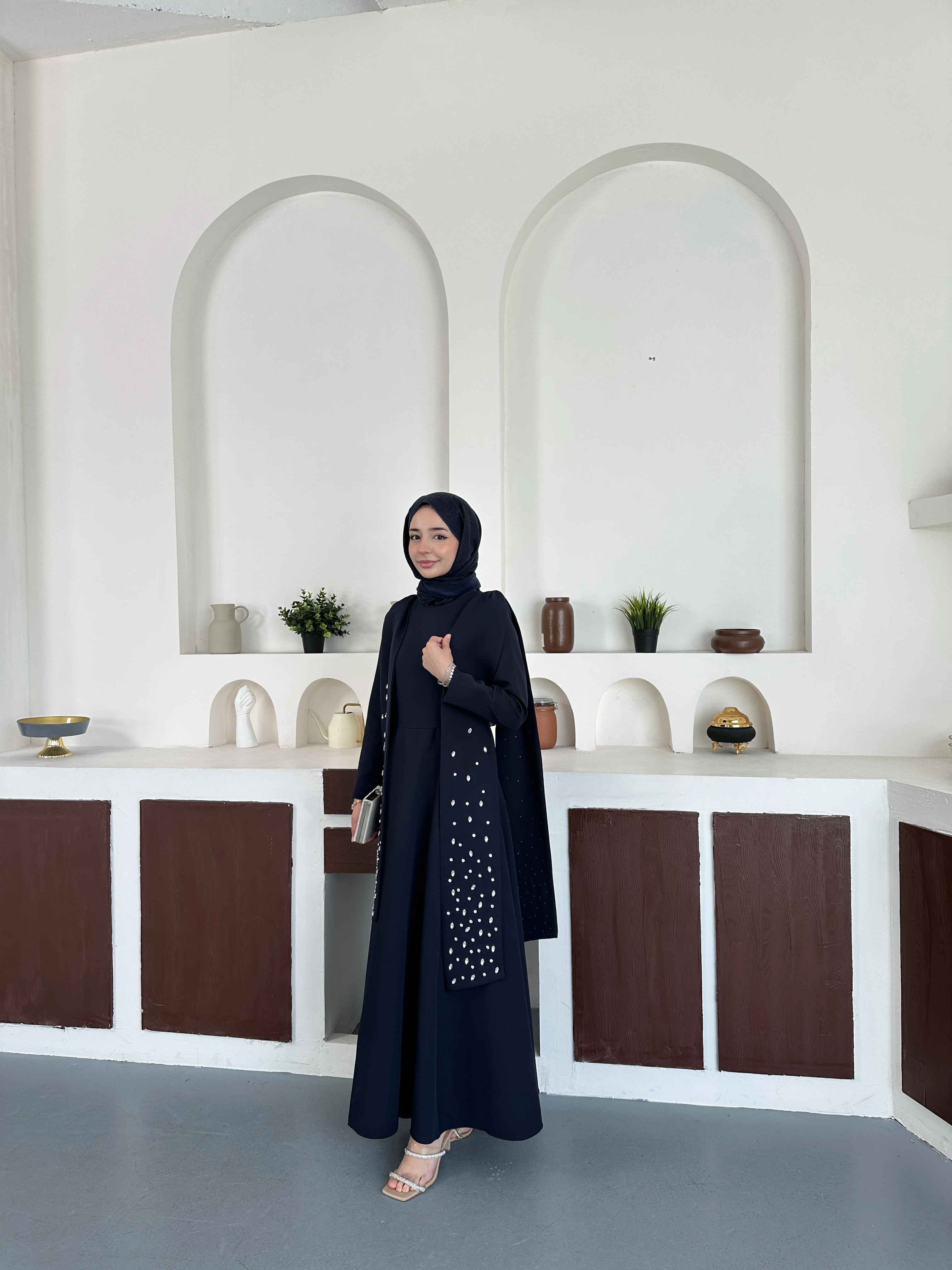 Noir Taşlı Abiye  - Lacivert