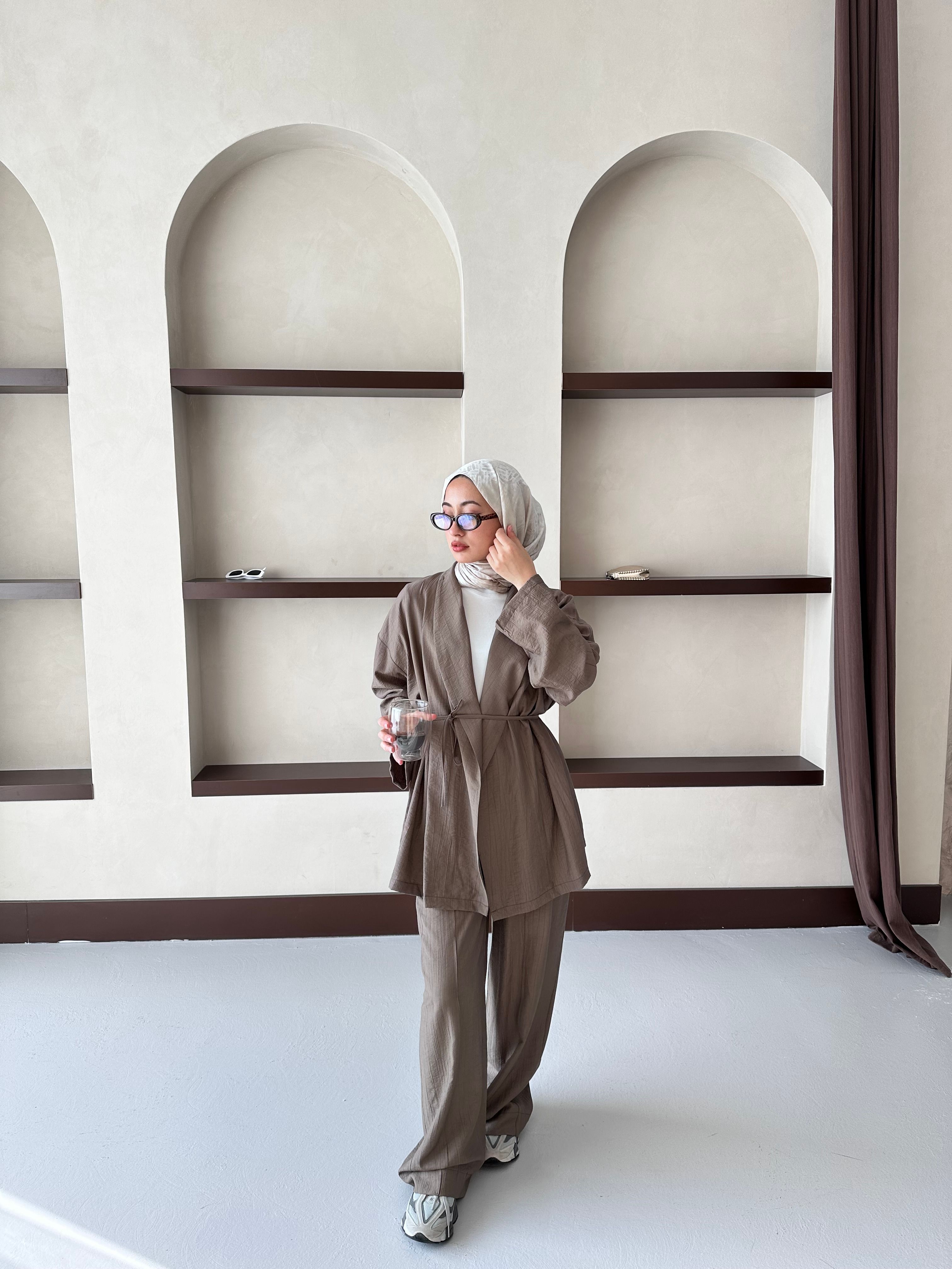 Luna Oversize Takım - Vizon