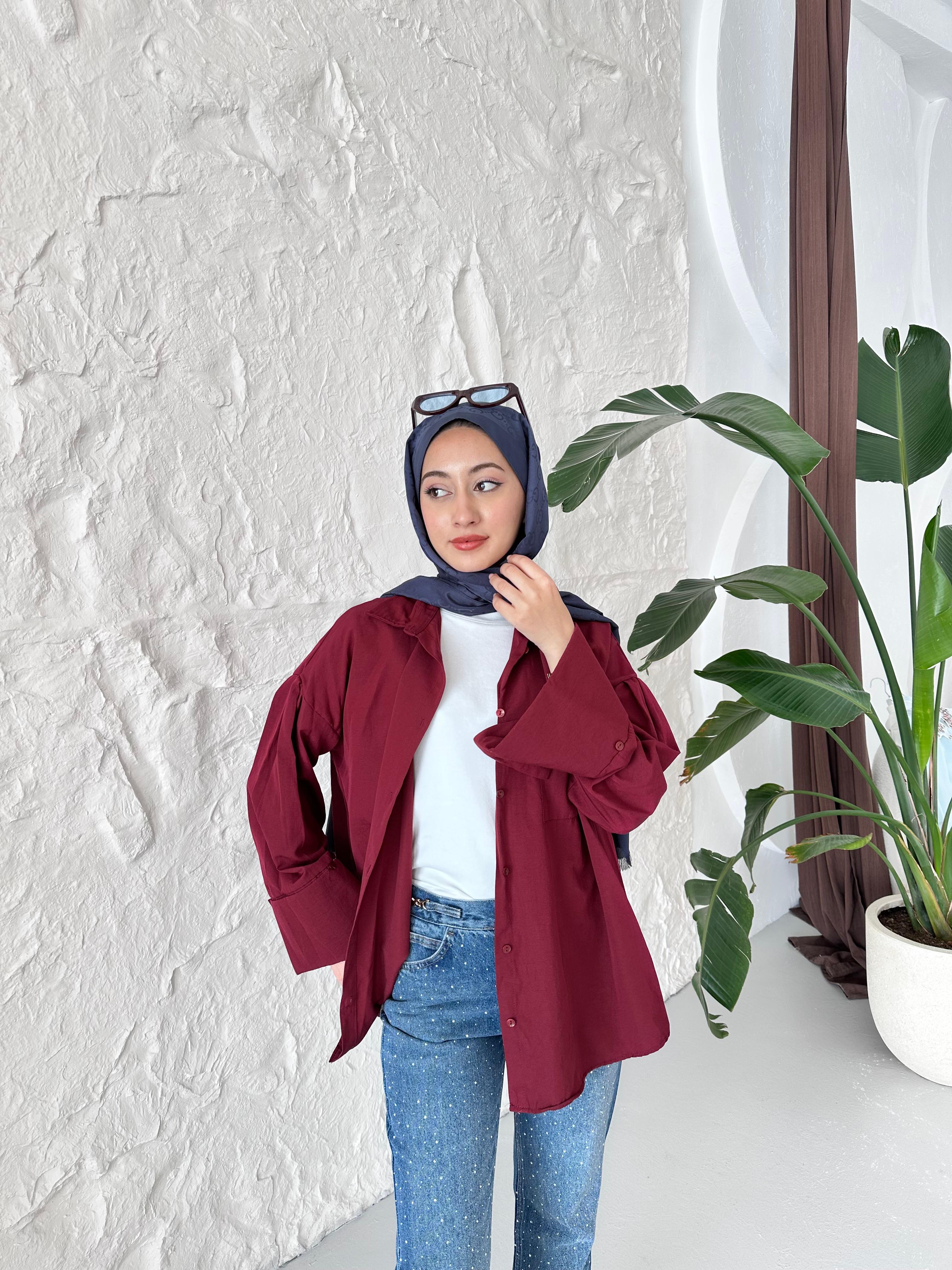 Blazer Gömlek - Bordo