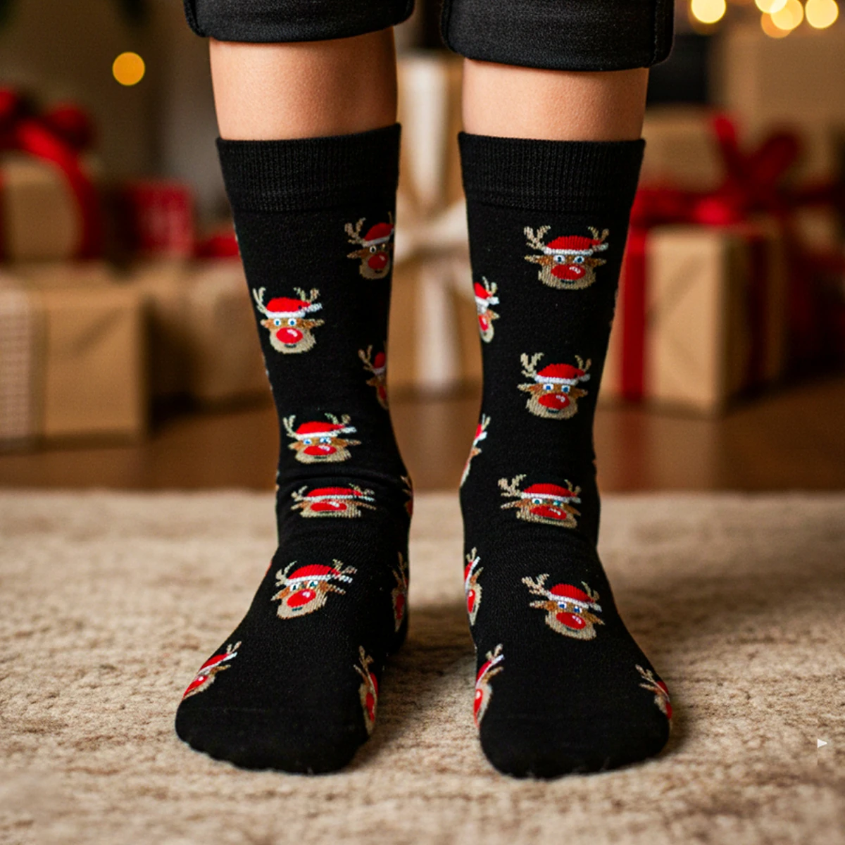 Yılbaşı Temalı Çorap Modelleri - Erkek Çorabı - Model 1