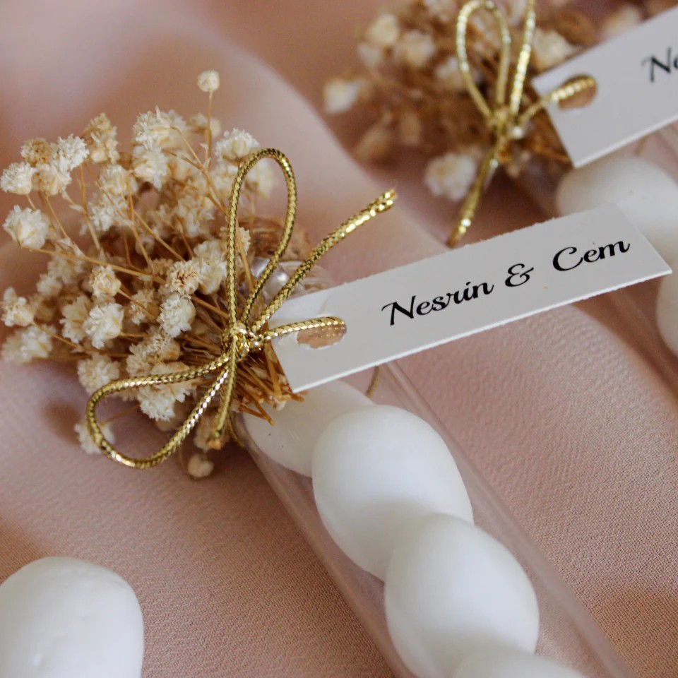 Nikah Şekeri - Badem Şekeri ve Cipso Otu Süslemeli
