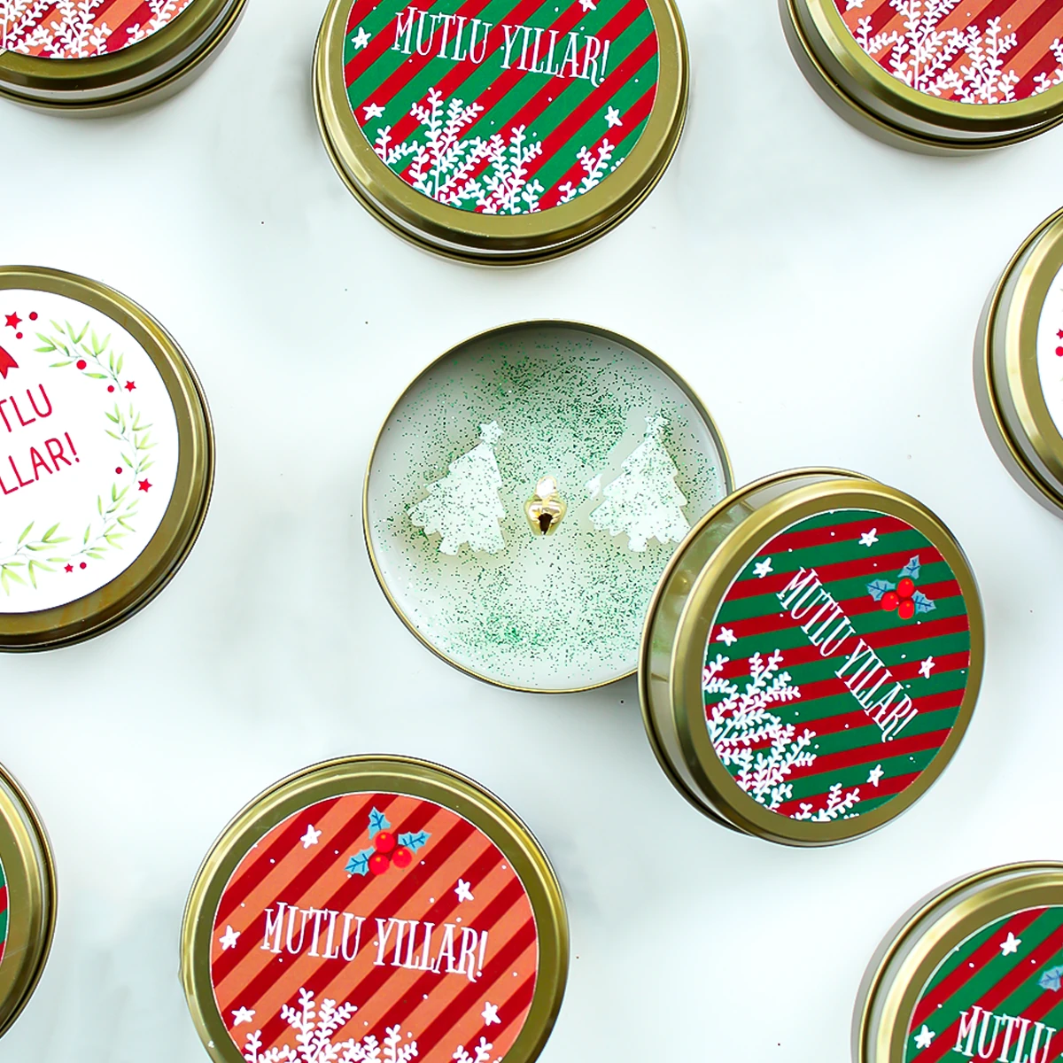 Yılbaşı Hediyesi Kutulu Mum Modelleri - Model 13