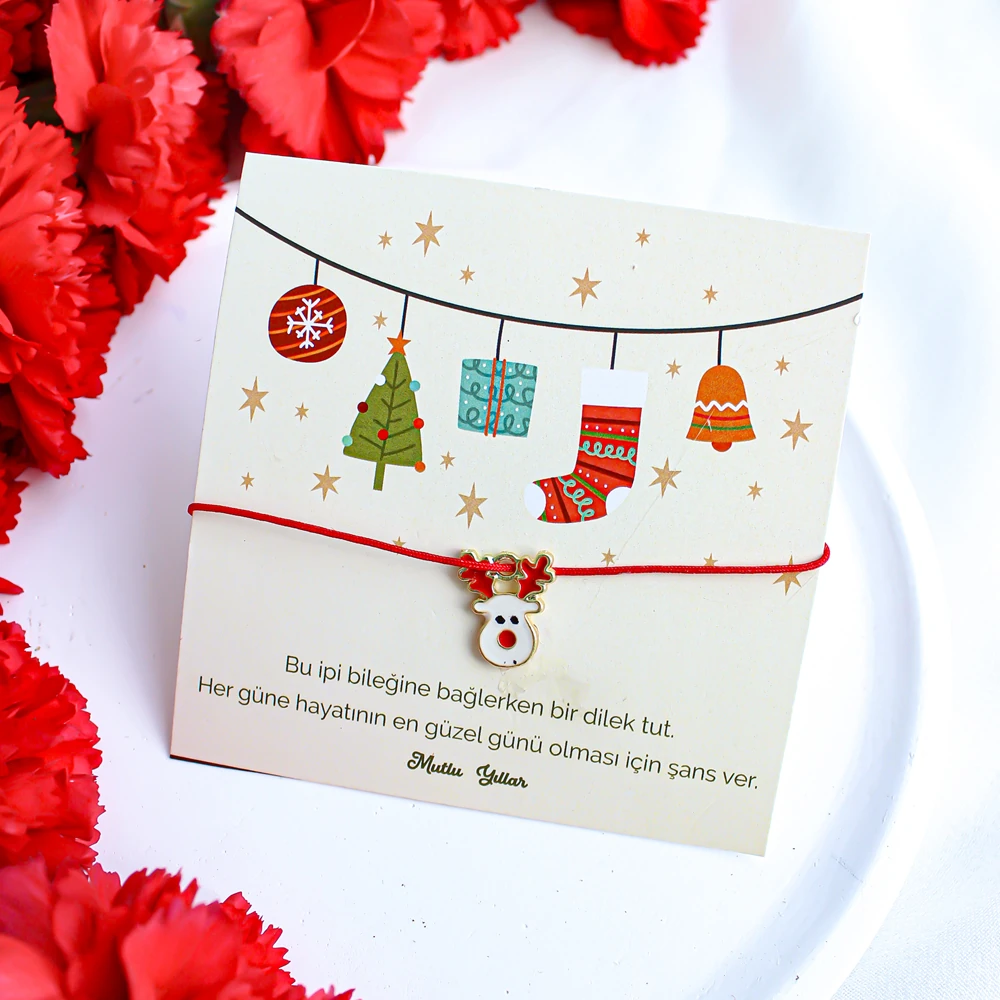 Yılbaşı Temalı Hediyelik Charm Şans Bilekliği Modelleri - Model 4
