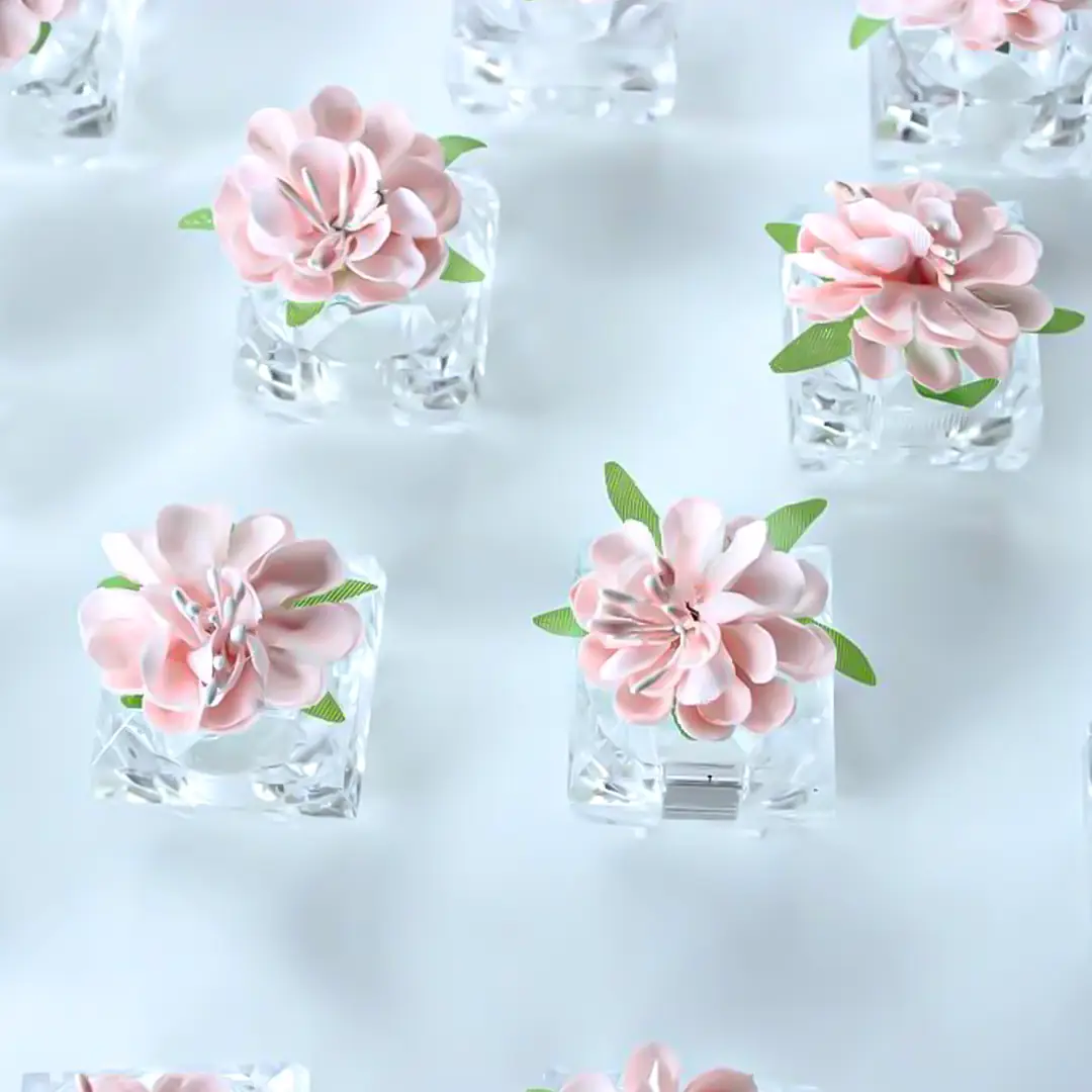 Nikah Şekeri - Pembe Çiçek Zarif