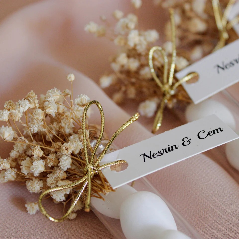 Nikah Şekeri - Badem Şekeri ve Cipso Otu Süslemeli