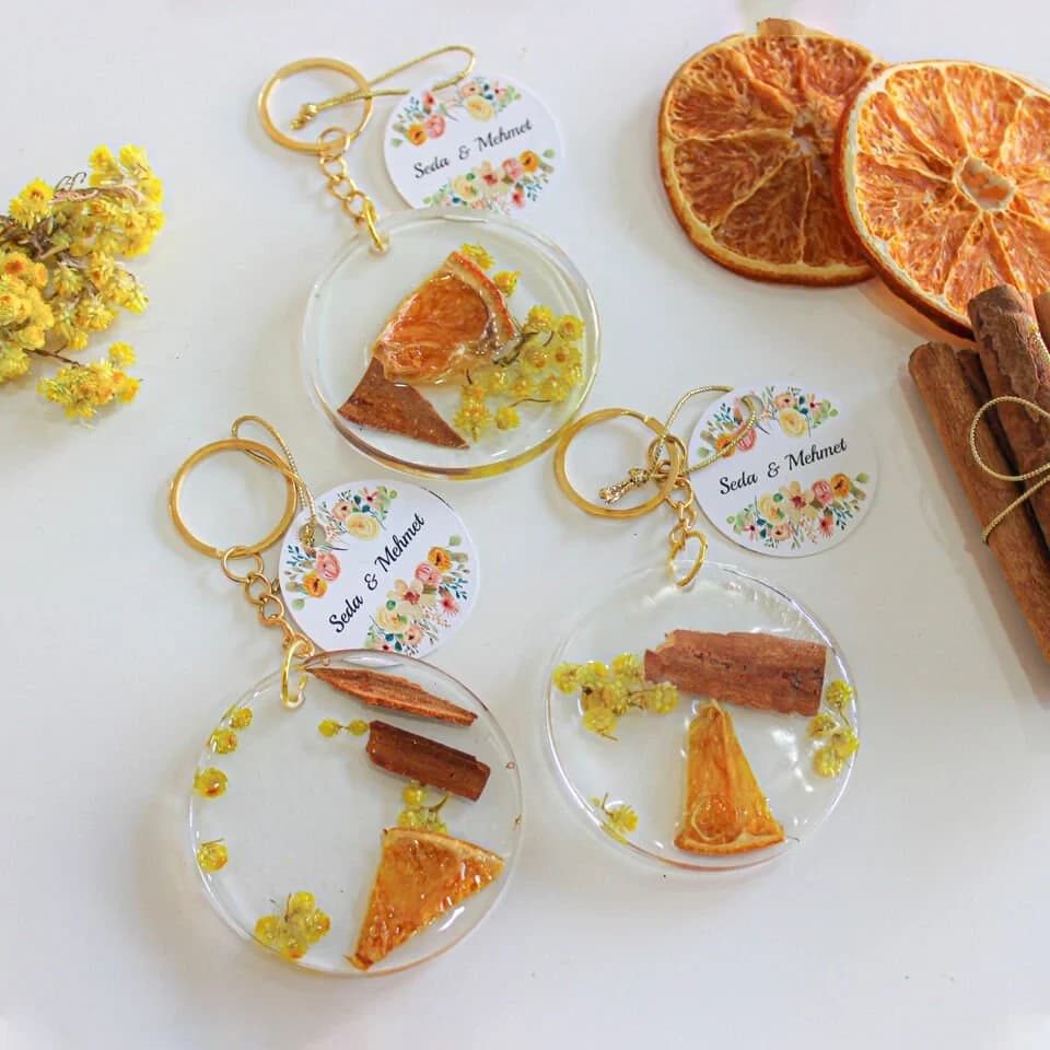 Portakal Tarçın Aromalı Epoksi Anahtarlık