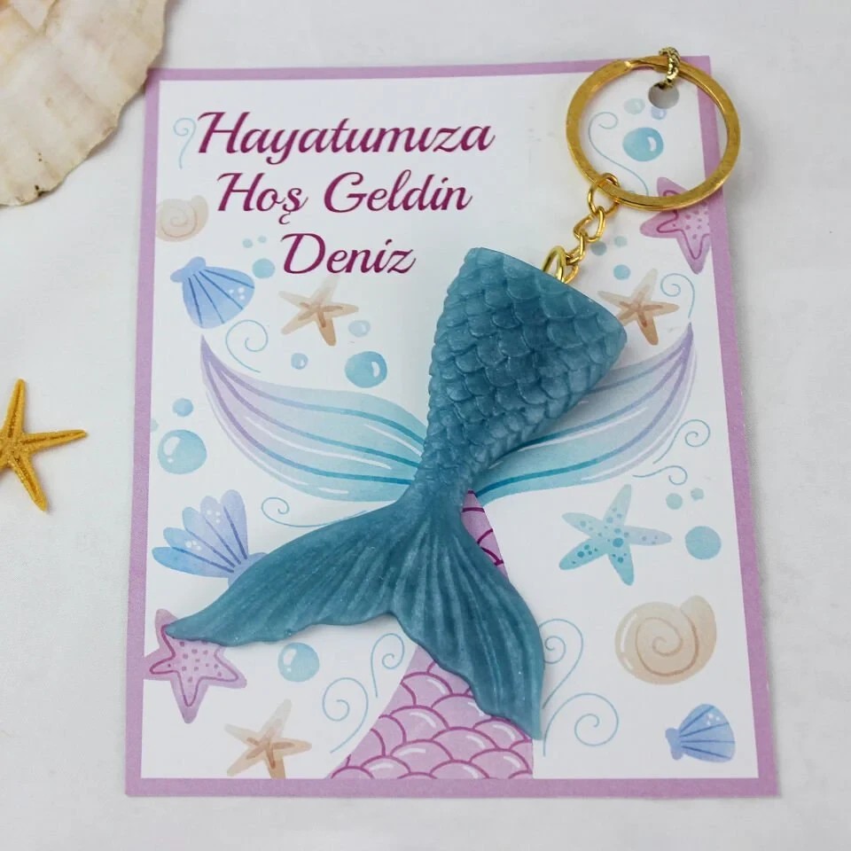 Hediyelik Deniz Kızı Kuyruğu Bebek Anahtarlığı